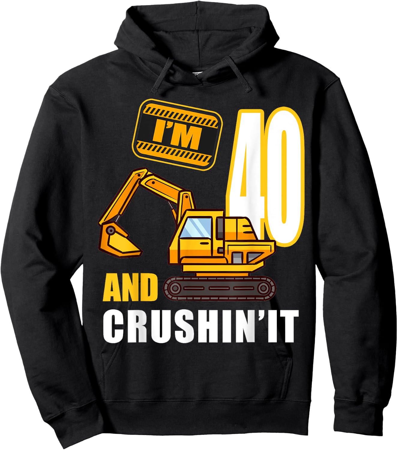 40th Birthday Vehicles Construction Excavator 40 Year Old Hoodie - Hoodie | Black