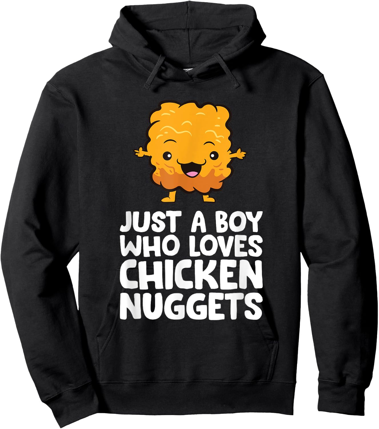 Just a Boy Who Loves Chicken Nuggets Hoodie - Hoodie | Black