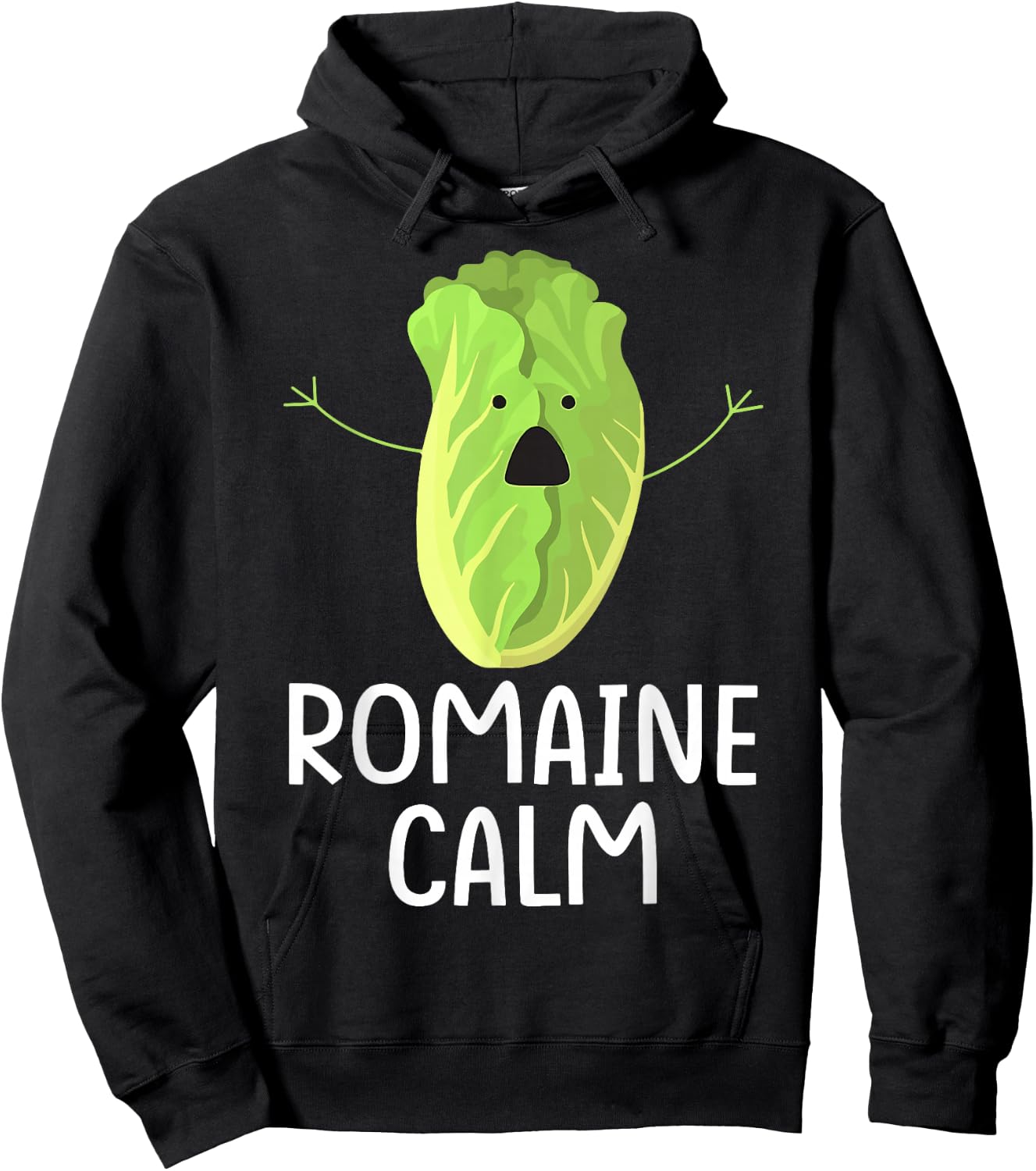 Funny Lettuce Vegetable Gardening Pun Romaine Calm Gardener Hoodie - Hoodie | Black
