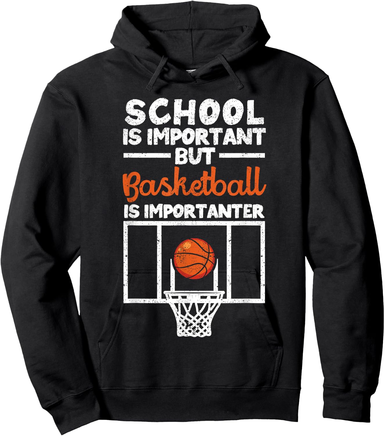 School is Important but Basketball Is Importanter Hoodie - Hoodie | Black