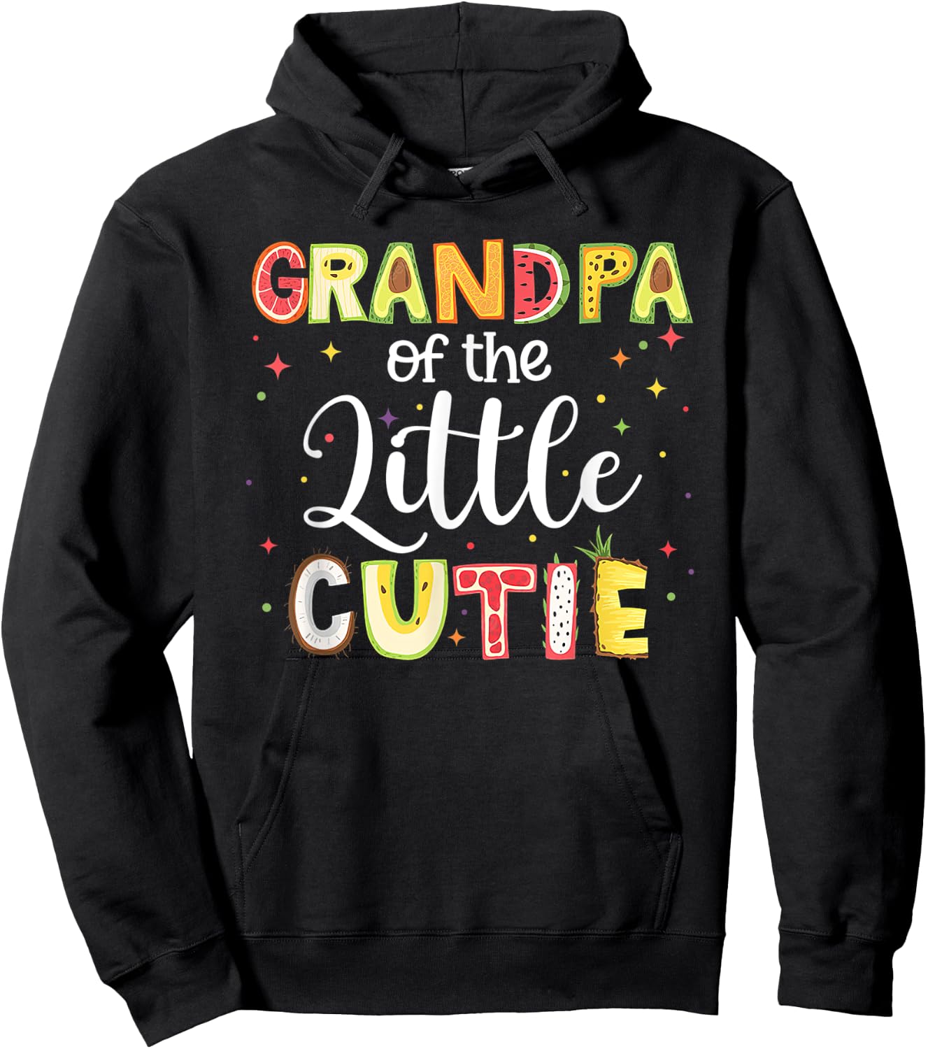 Grandpa Little Cutie Funny Matching Family Summer Fruit Papa Women Hoodie - Hoodie | Black