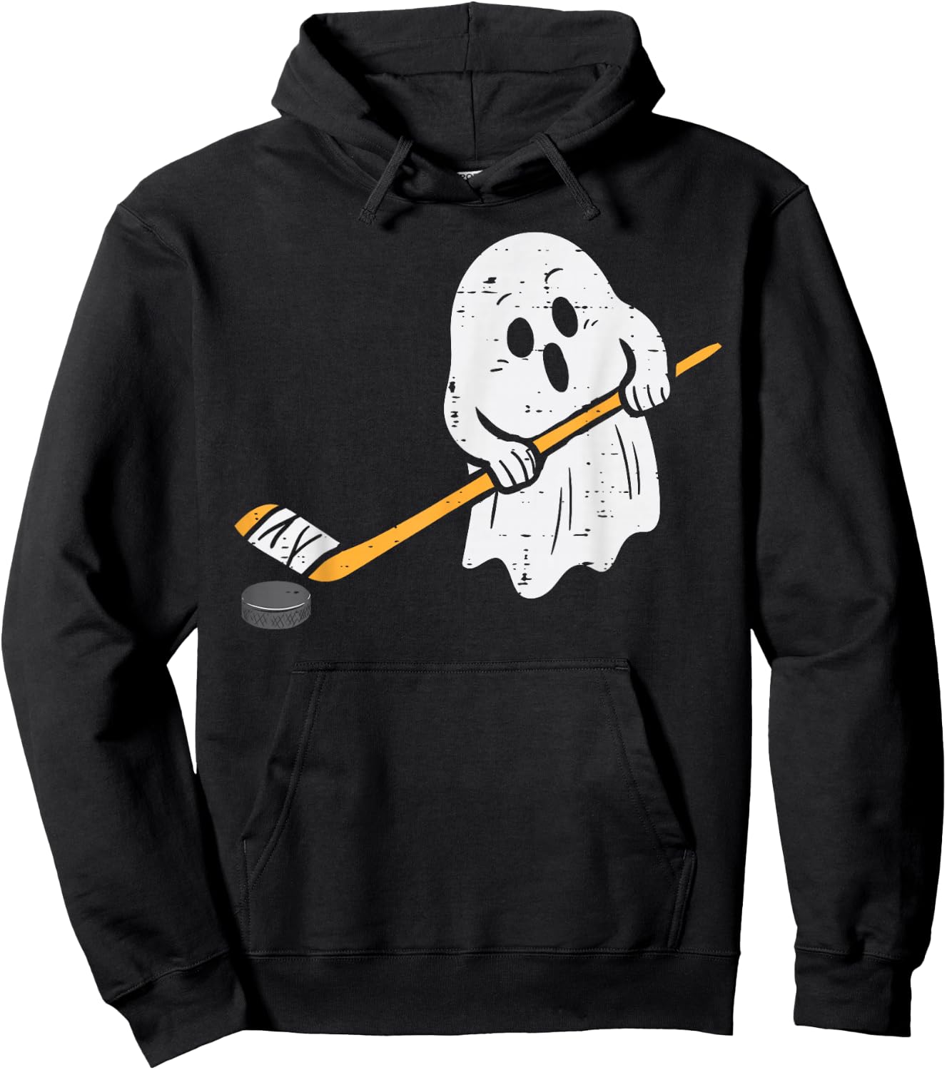 Ghost Playing Ice Hockey Halloween Costume Sports Men Boys Hoodie - Hoodie | Black