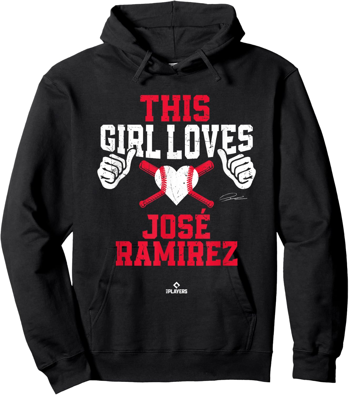 This Girl Loves Jose Ramirez Jose Ramirez Cleveland MLBPA Hoodie - Hoodie | Black