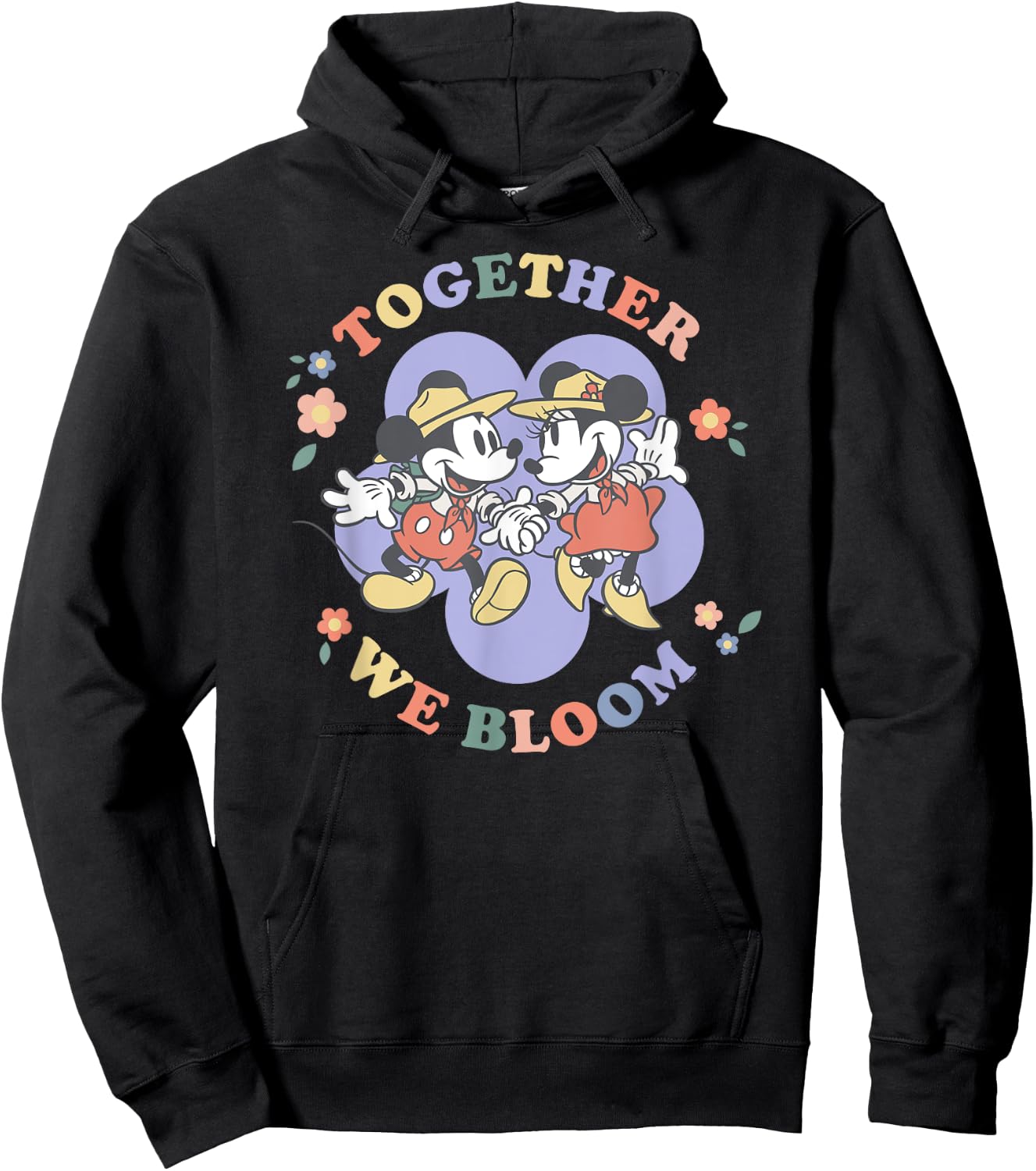 Disney Mickey and Minnie Mouse Together We Bloom Springtime Hoodie - Hoodie | Black