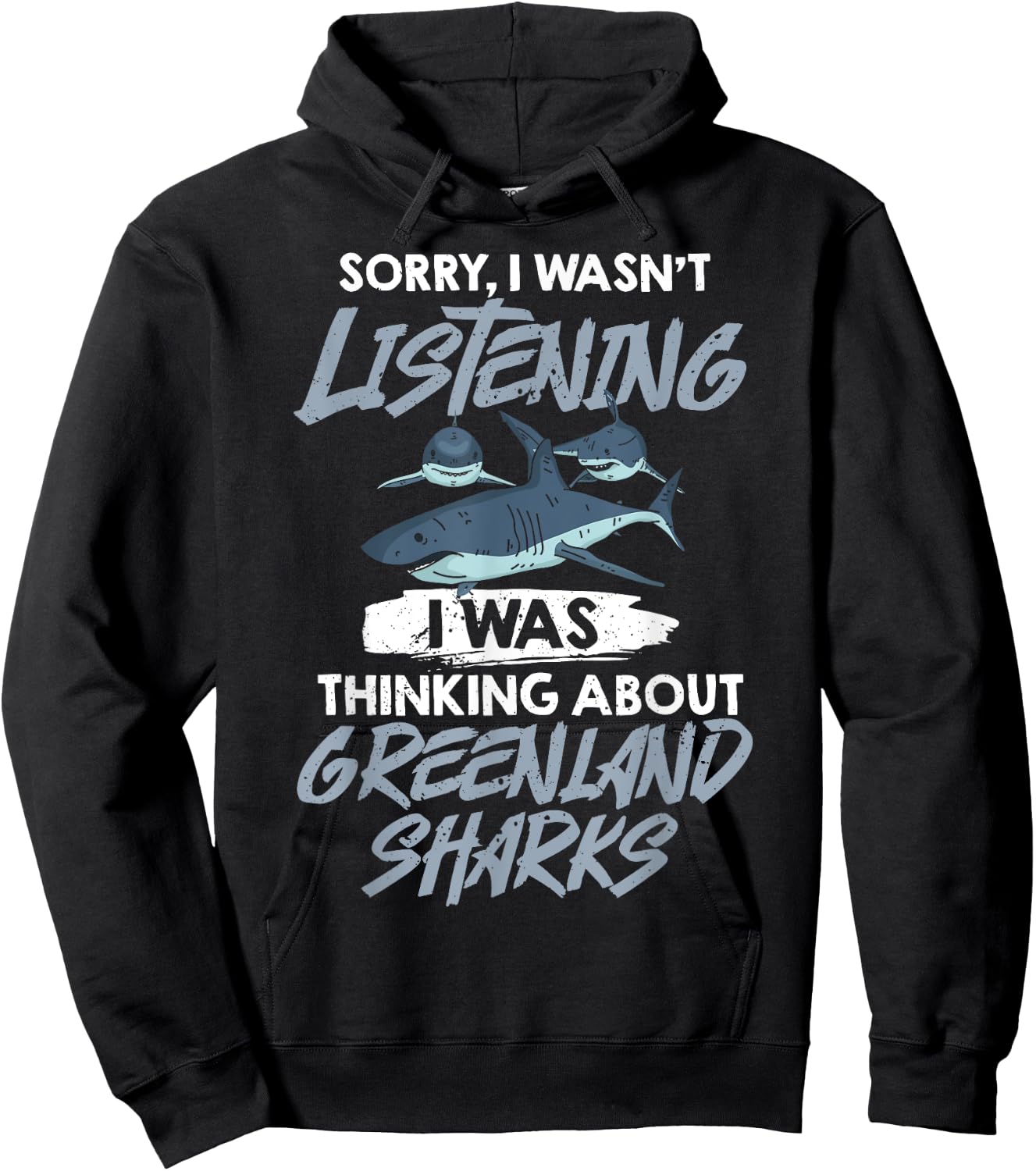 Greenland Shark Animal Tooth Funny Ocean Hoodie - Hoodie | Black