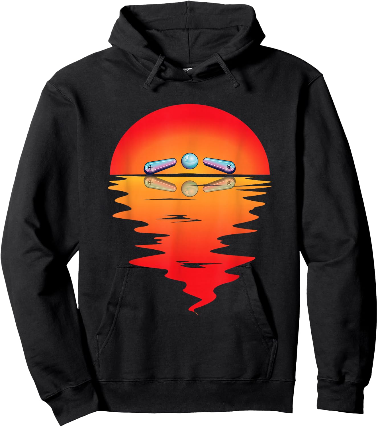 Flipper Ball Pinball Game Flipping Ball Sunset Pinball Hoodie - Hoodie | Black