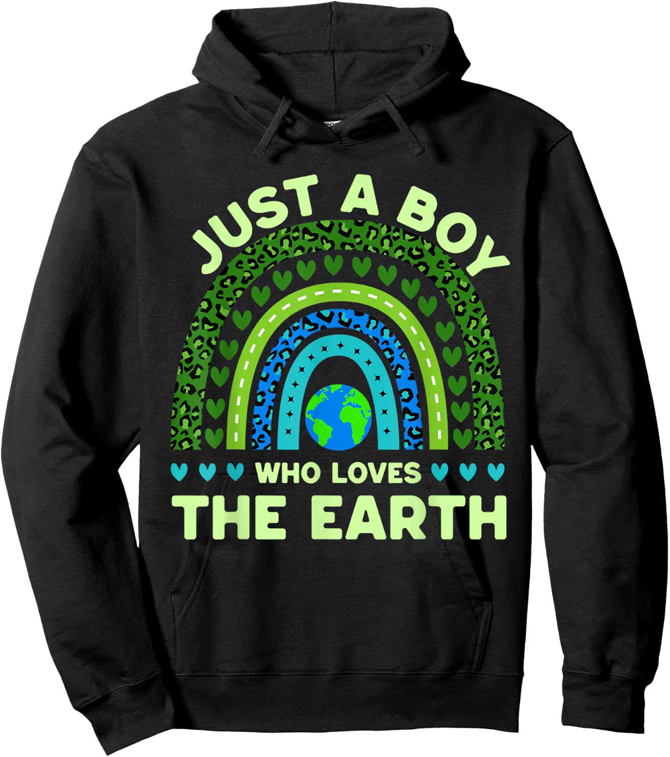 Just A Boy Who Loves The Earth | Earth Day 2024 Rainbow Hoodie - Hoodie | Black