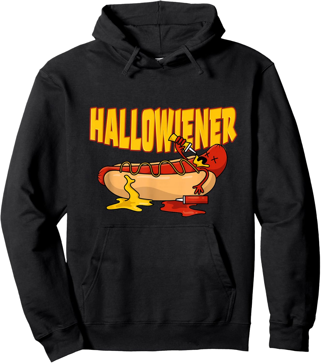 Fast Food Frank Wiener-sausage Ketchup Halloween Bun Hot Dog Hoodie - Hoodie | Black