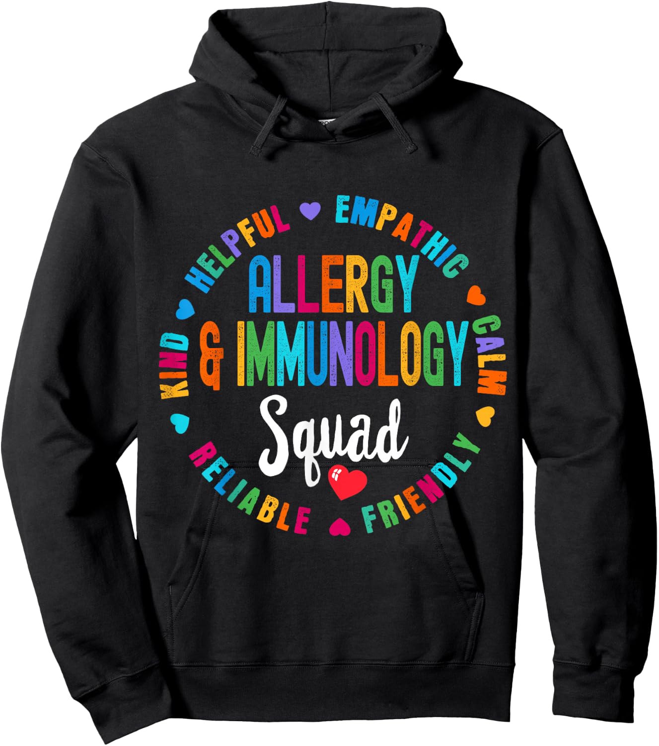 Allergy and Immunology Squad Nurse Team Registered Nursing Hoodie - Hoodie | Black