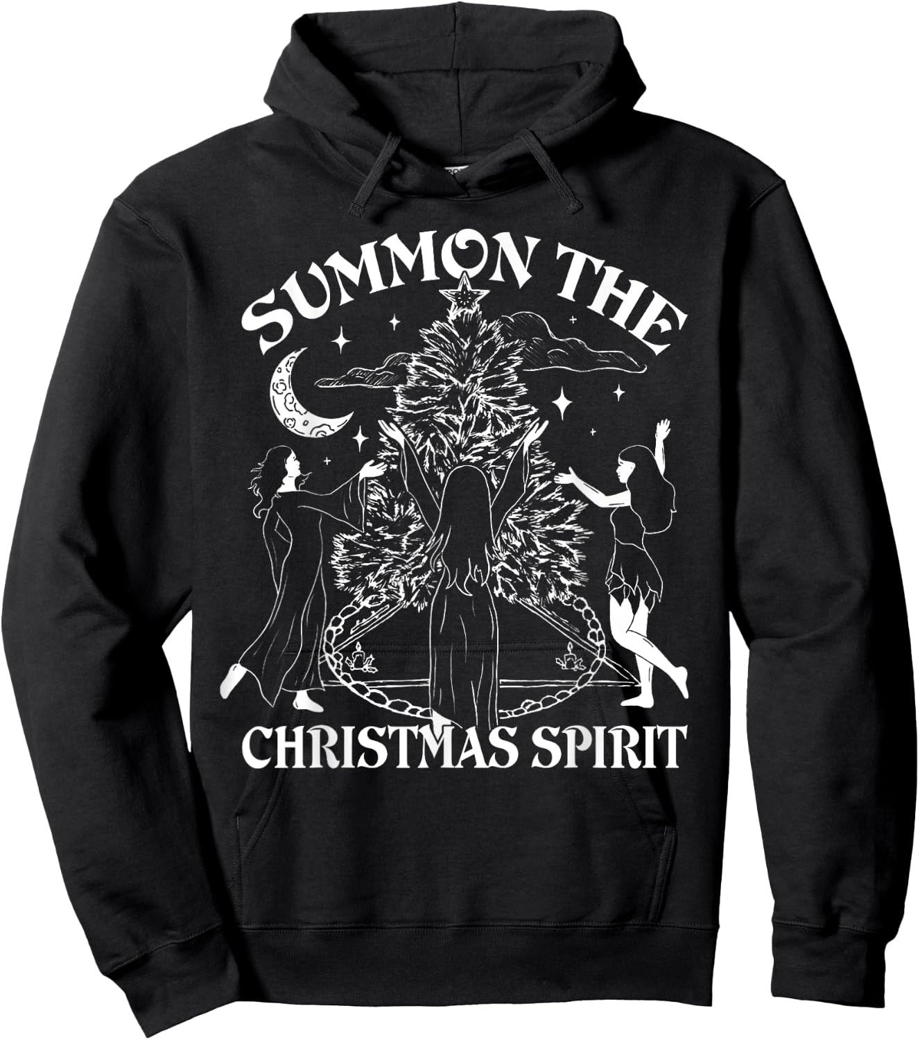 Summon The Christmas Spirit - Spread Holiday Magic Hoodie - Hoodie | Black