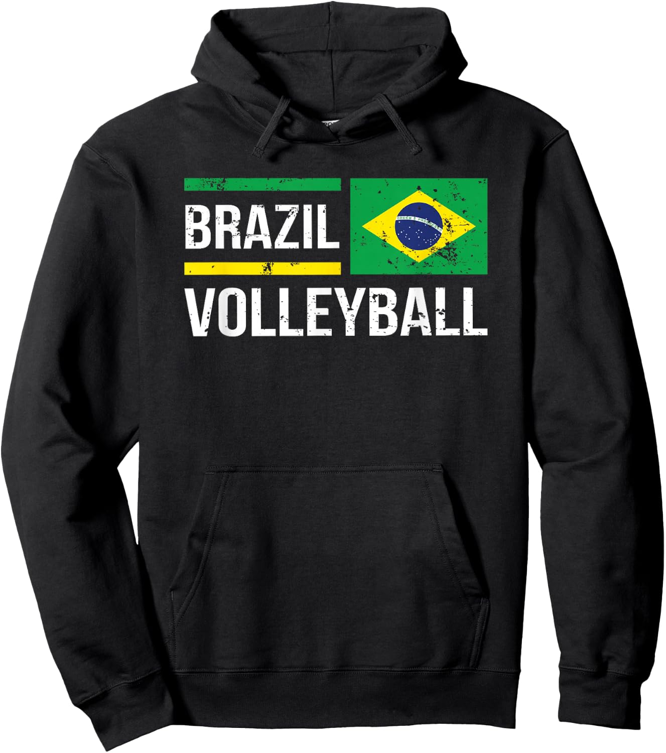 Brazil Volleyball Brasil Flag Supporter Pride Sport Hoodie - Hoodie | Black