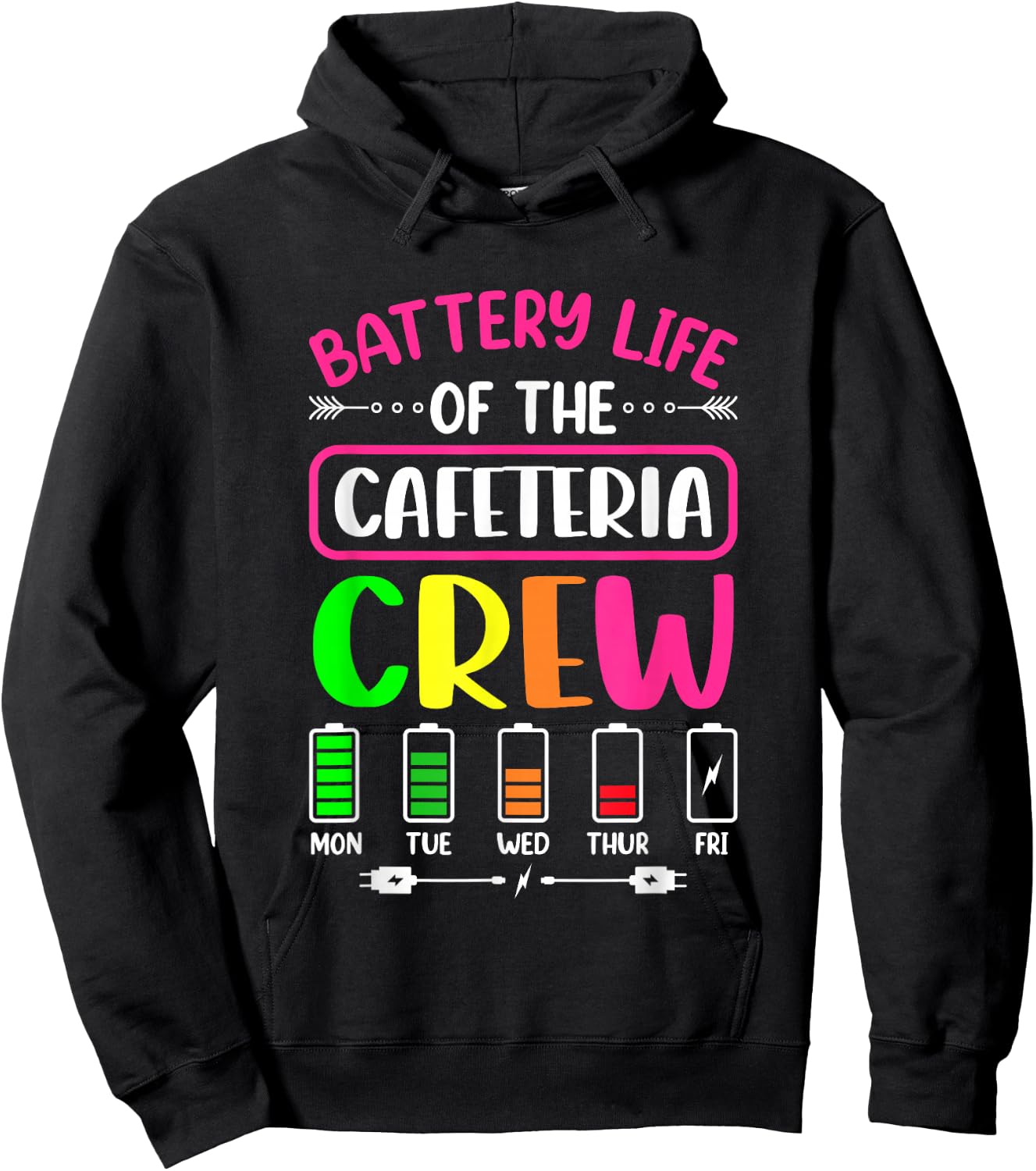 Battery Life of the Cafeteria Crew - Cafeteria School Hoodie - Hoodie | Black