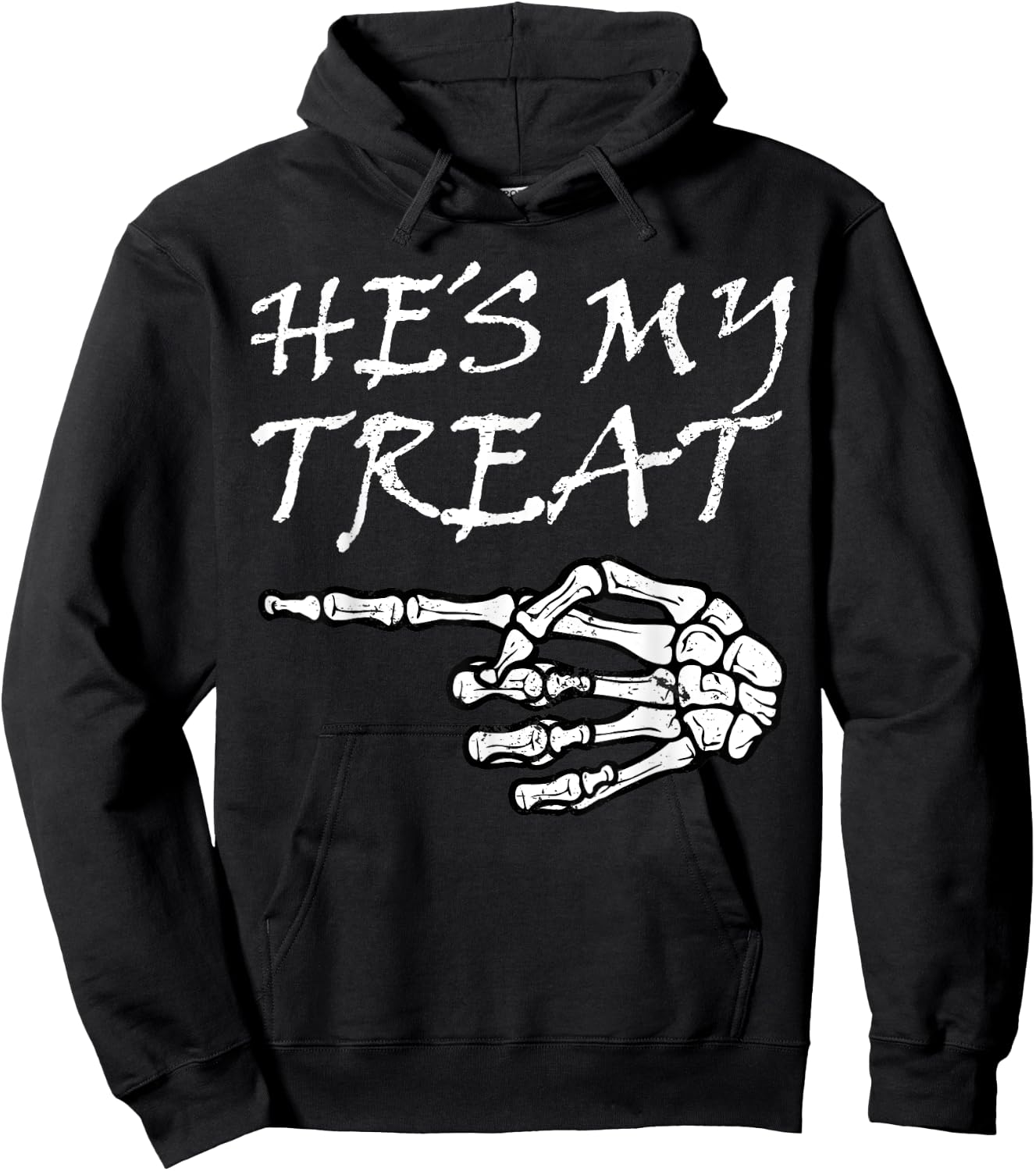 Hes My Treat Skeleton Halloween Costume Matching Couple Hers Hoodie - Hoodie | Black