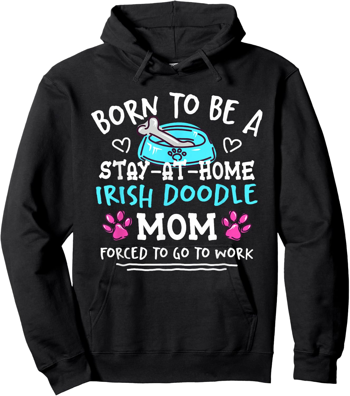 Born To Be An Irish Doodle Mom Funny Irish Setterdoodle Hoodie - Hoodie | Black