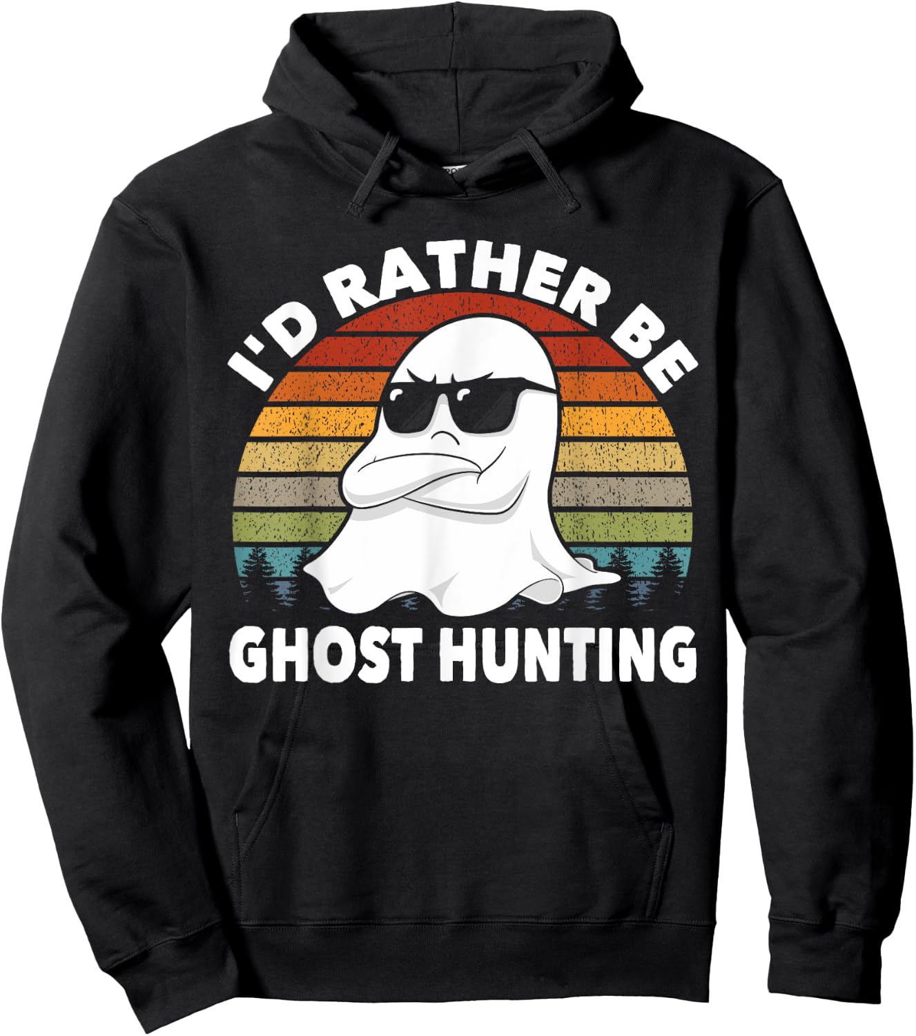 I'd Rather Be Ghost Hunting Retro Funny Ghost Hunter Hoodie - Hoodie | Black