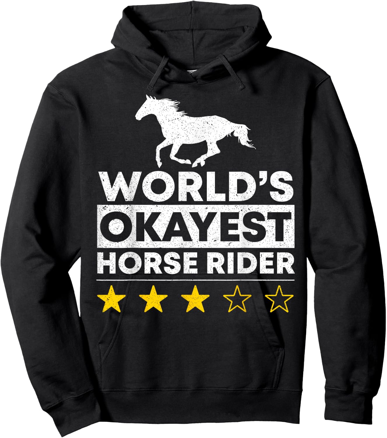 Worlds okayest Horse Rider Equestrian Horseback Riding Lover Hoodie - Hoodie | Black