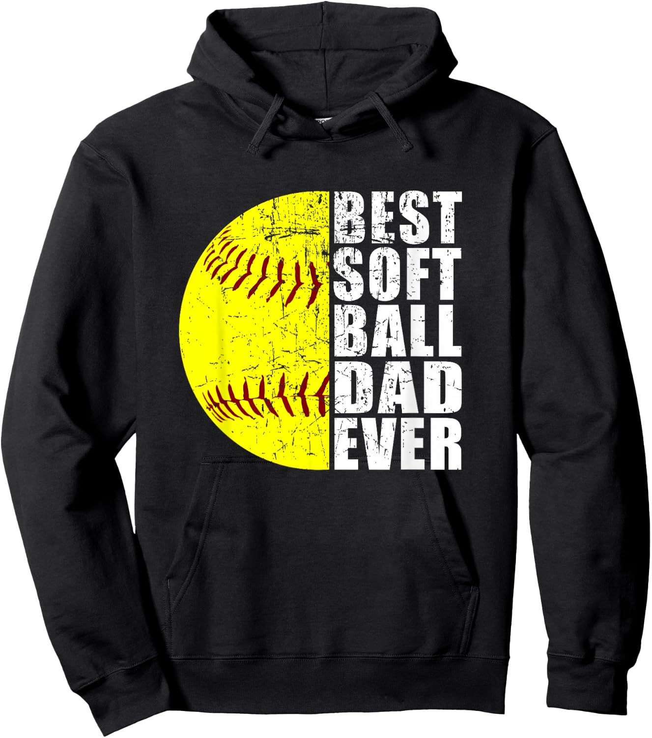 Best Softball Dad Ever - Father's Day Softball Lover Hoodie - Hoodie | Black