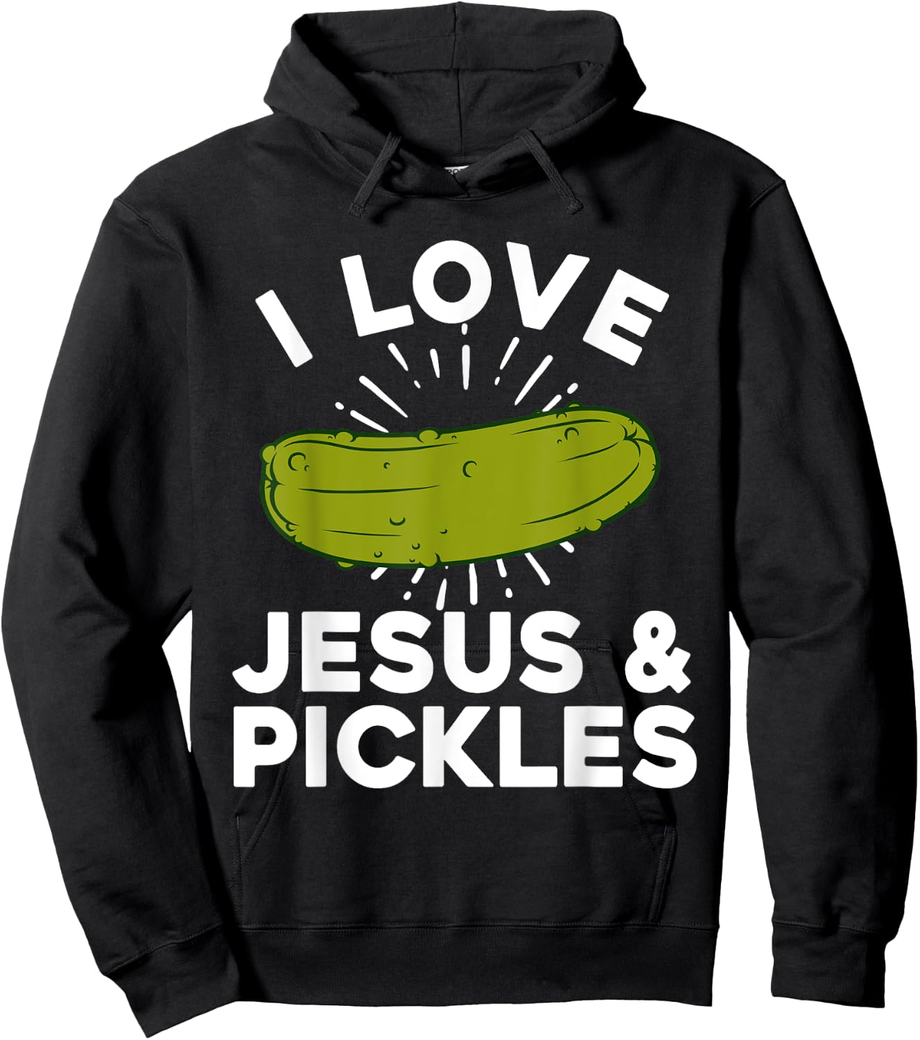 Cute Pickle Design Women Kids Jesus Pickle Lovers Hoodie - Hoodie | Black