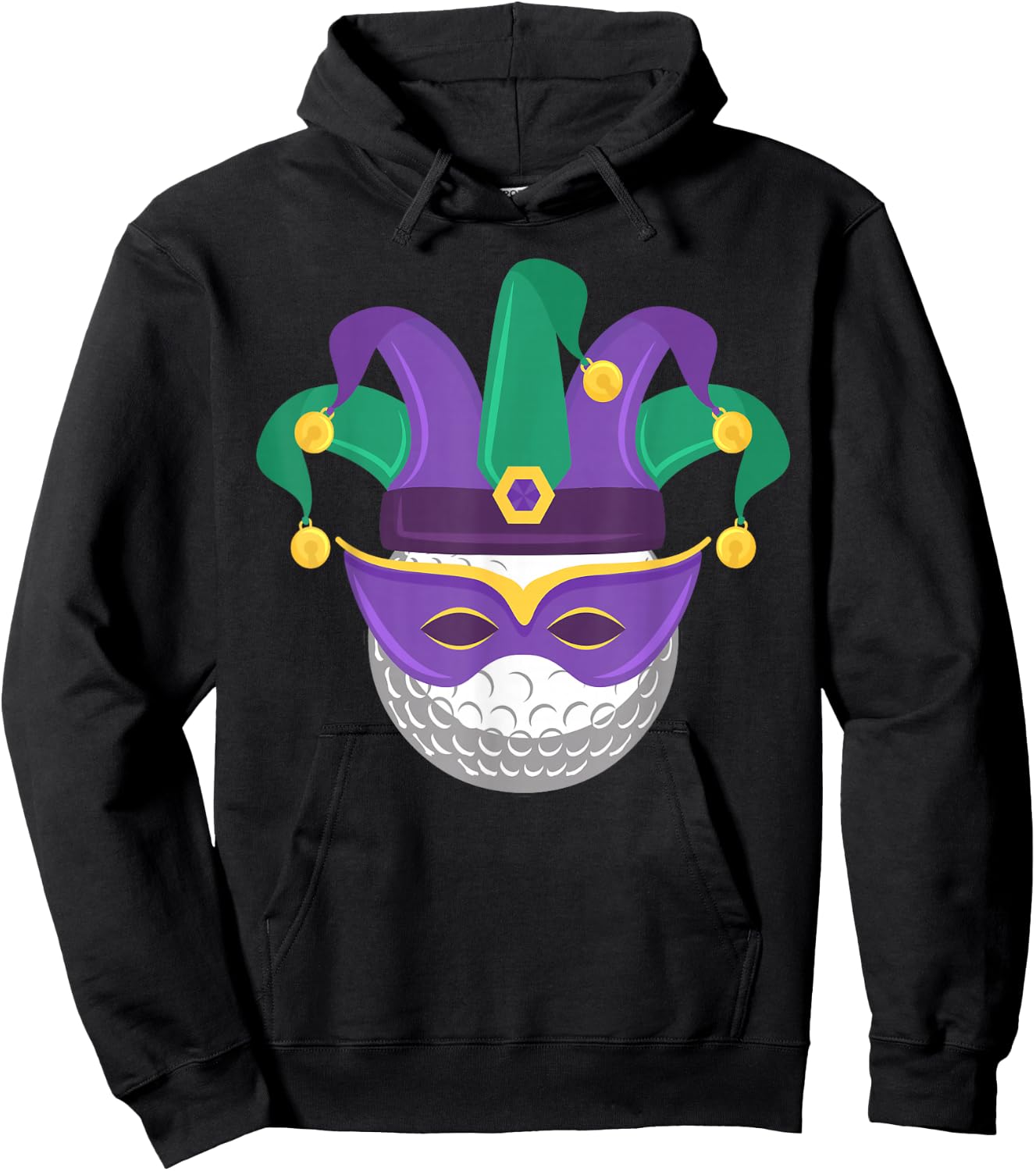 Mardi Gras Golf Ball Carnival Themed Golfing Tournament Hoodie - Hoodie | Black