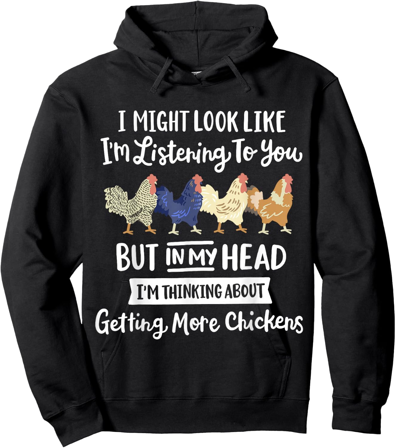 Funny Chicken Farmer Design Women Men Getting A Lot Chickens Hoodie - Hoodie | Black