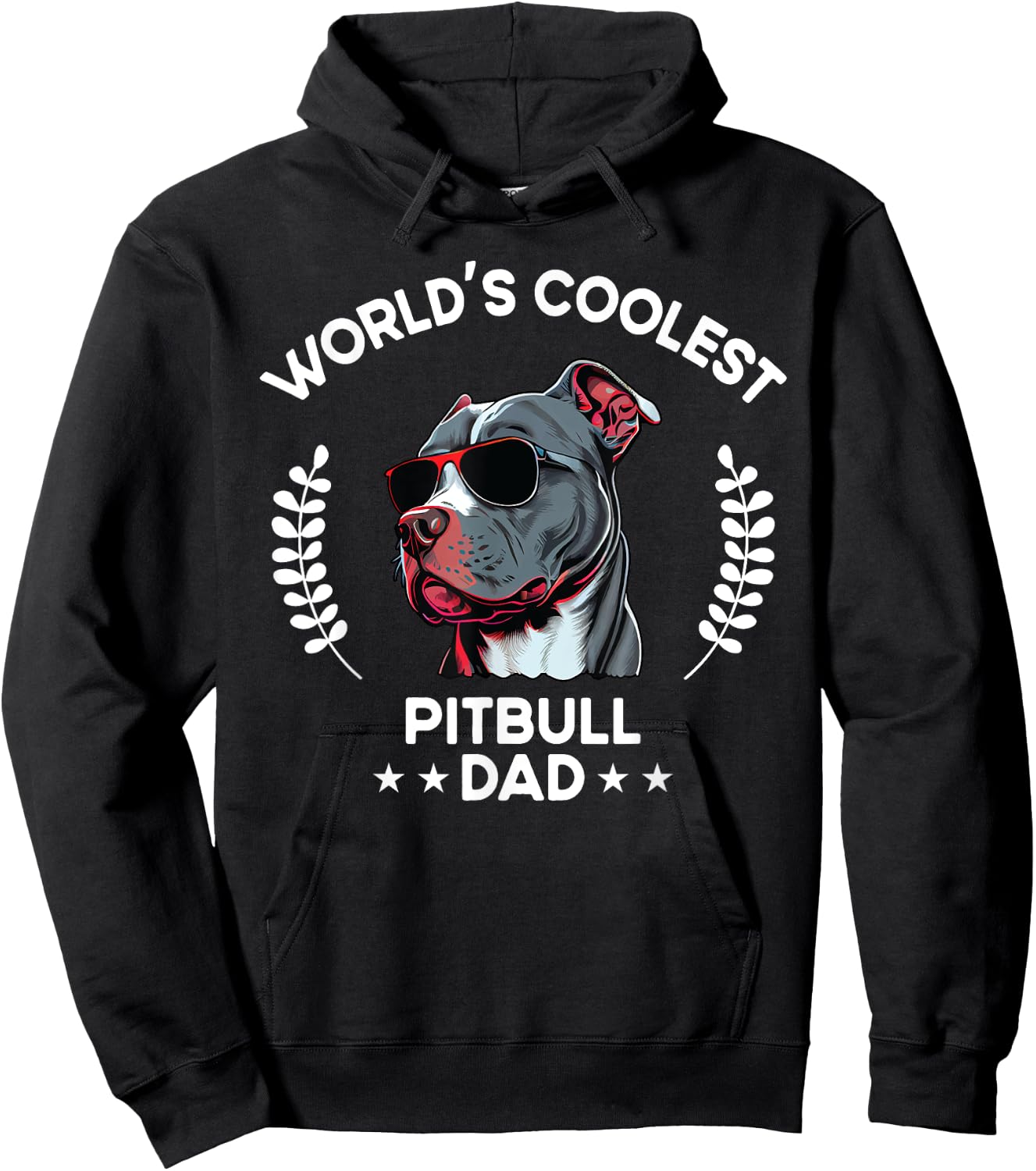 World's Coolest Dog Dad Papa - Men Pitbull Hoodie - Hoodie | Black