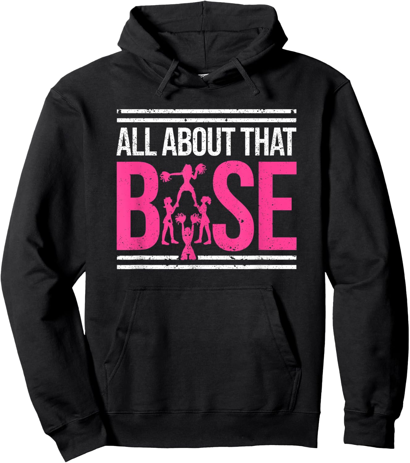 All About That Base Cheerleading design, Cheer Cheerle Hoodie - Hoodie | Black