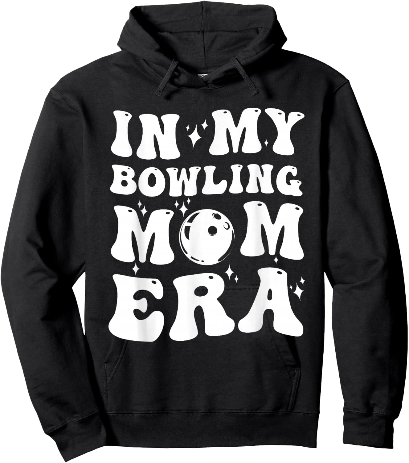 In My Bowling Mom Era Groovy Funny Mama Mothers Day Hoodie - Hoodie | Black