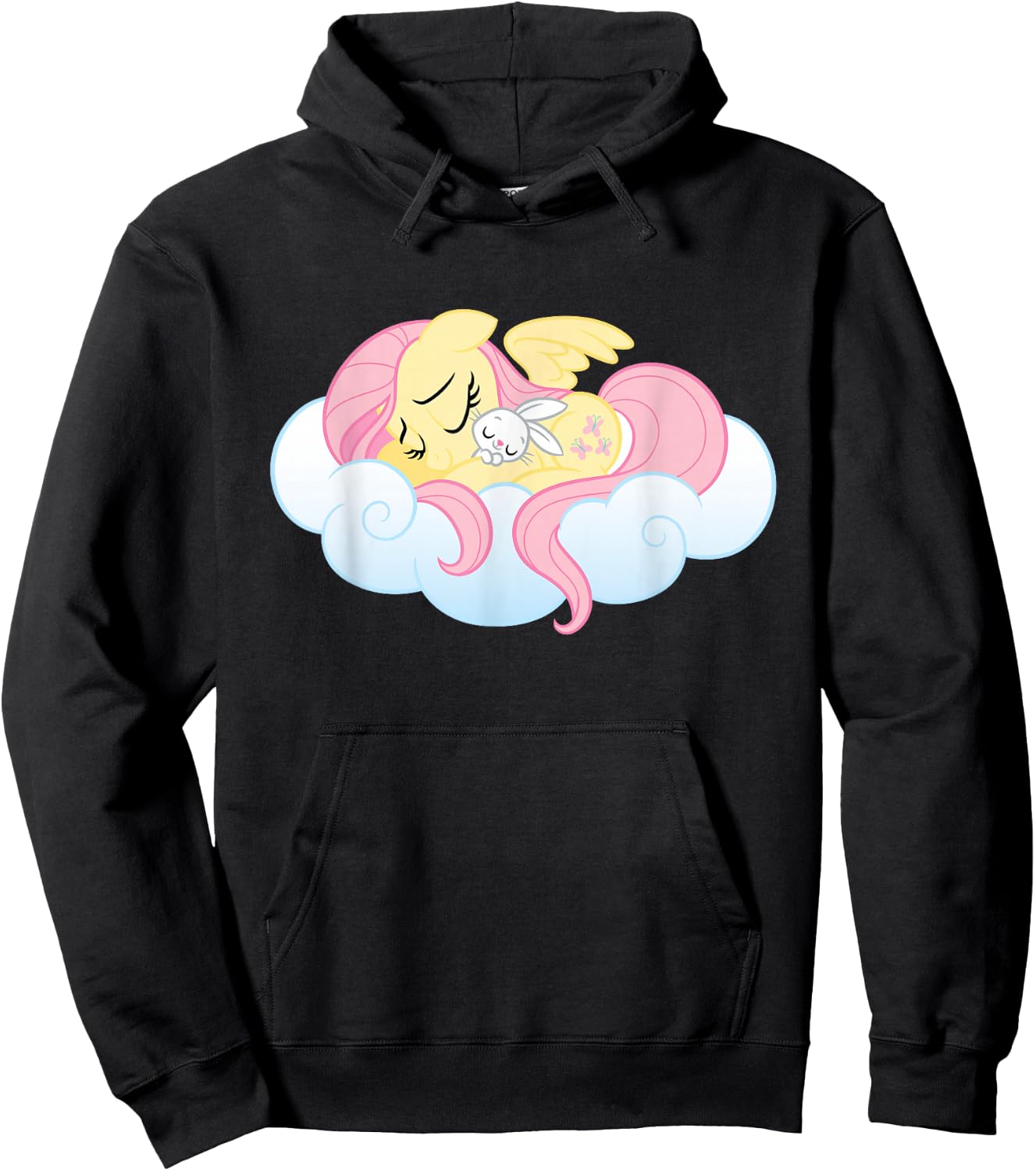 My Little Pony Fluttershy and Angel Bunny Sleeping Hoodie - Hoodie | Black