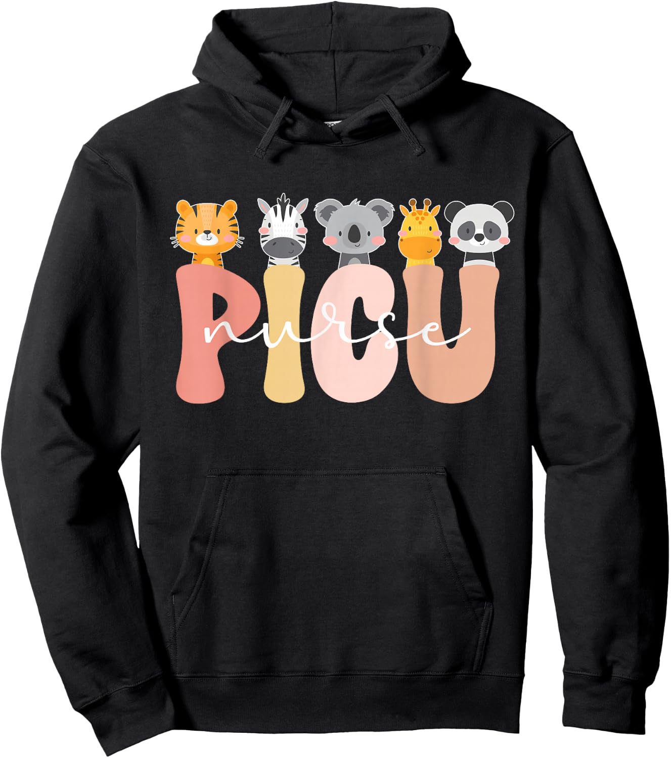 Cute PICU Nurse Pediatric Intensive Care Unit Hoodie - Hoodie | Black