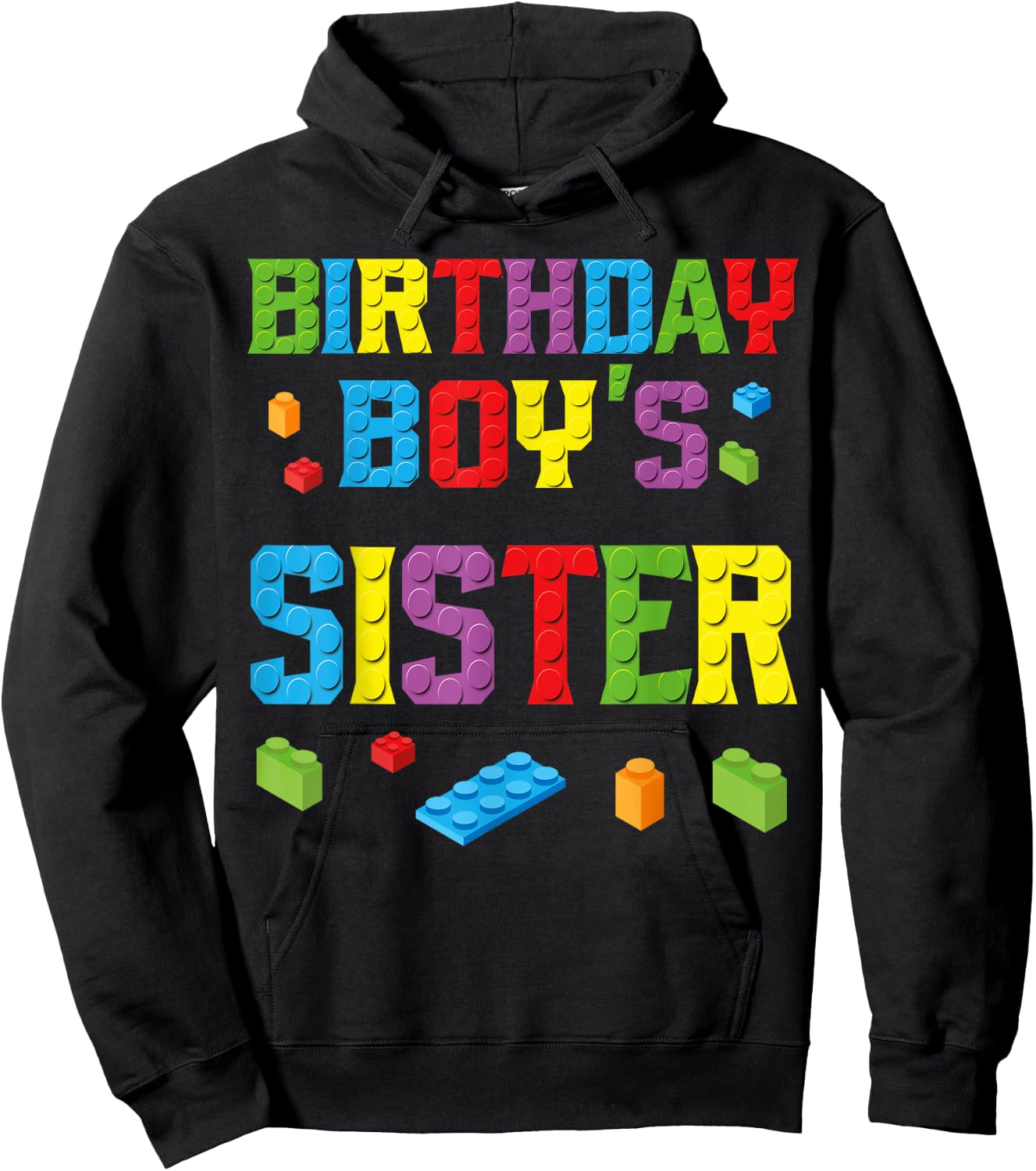 Master Builder Birthday Boy's Sister Building Bricks Blocks Hoodie - Hoodie | Black