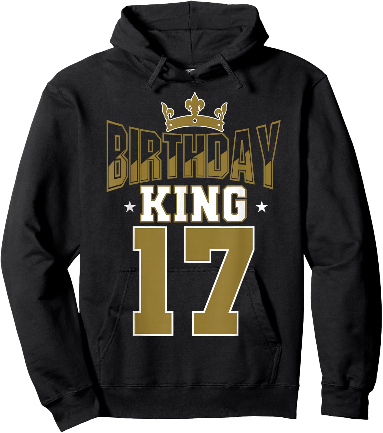 Birthday King 17 Bday Party Celebration 17th Royal Theme Hoodie - Hoodie | Black