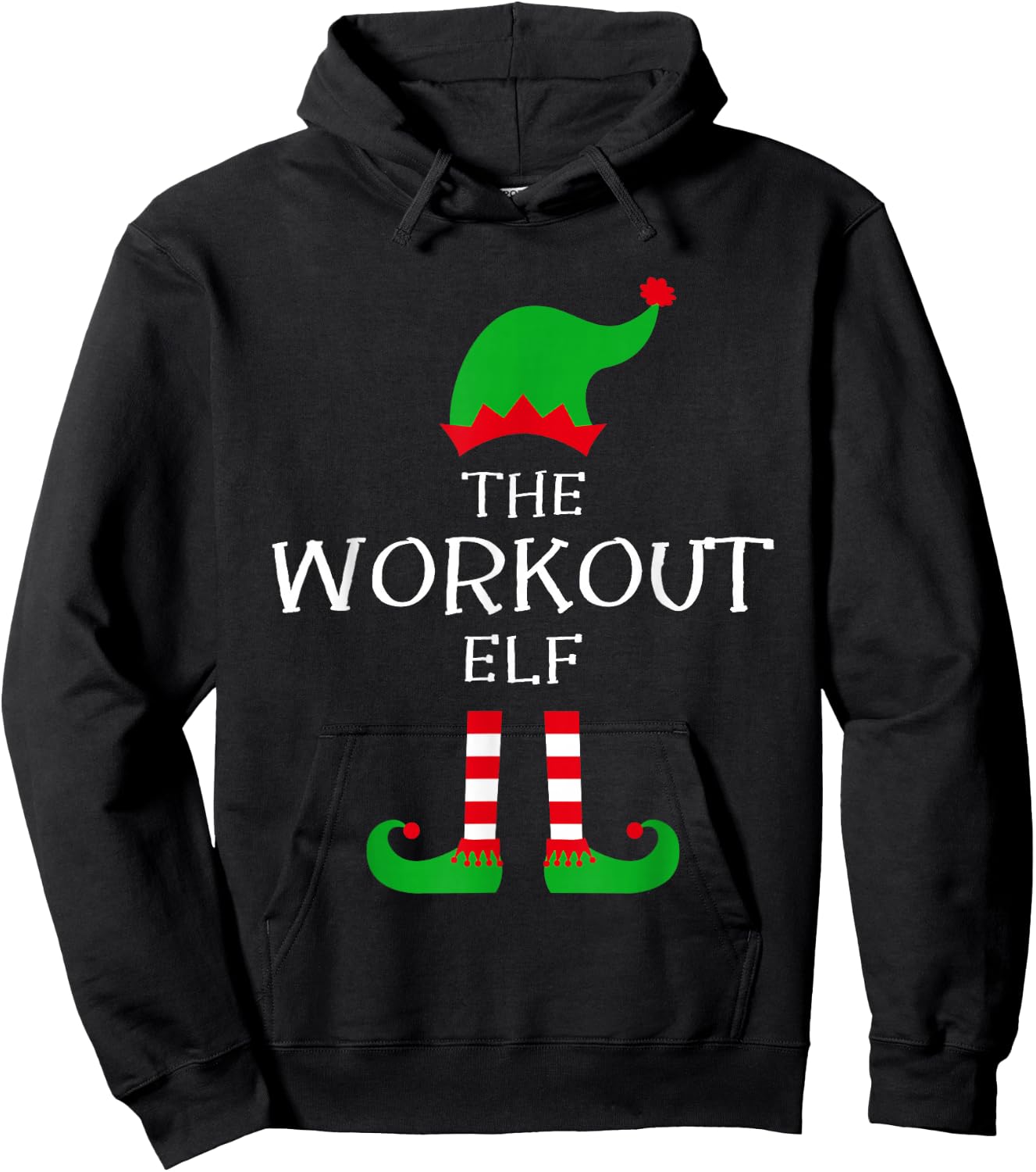 The Workout Elf Matching Family Group Idea Funny Christmas Hoodie - Hoodie | Black