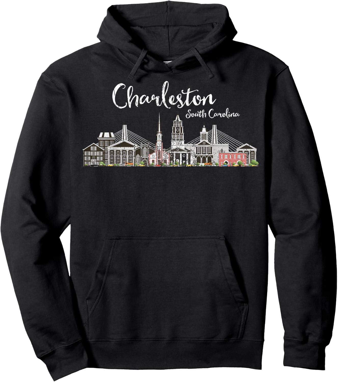 Charleston Palmetto Tree South Carolina Vacations Camping Hoodie - Hoodie | Black