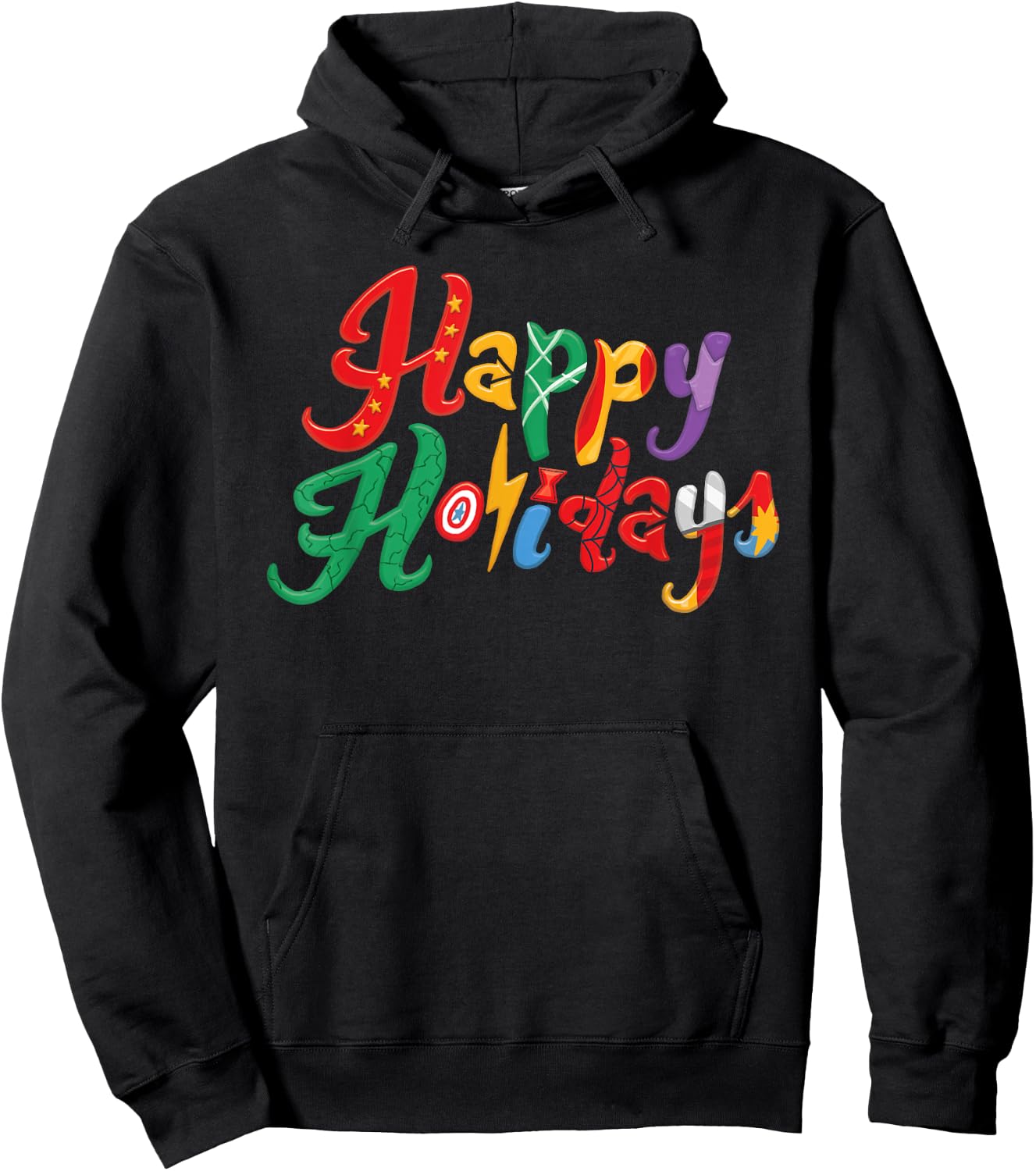 Marvel Avengers Happy Holidays Hoodie - Hoodie | Black