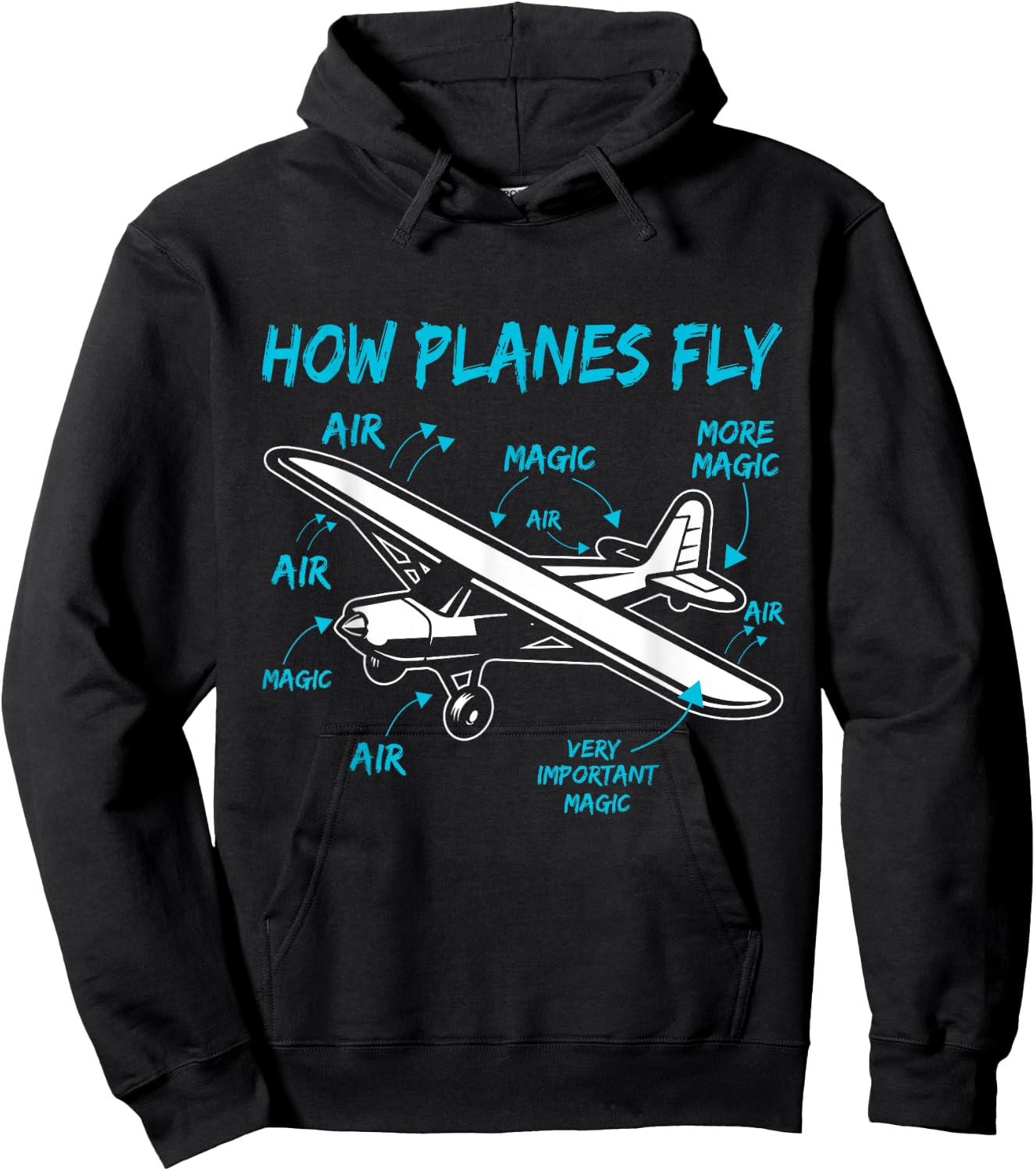 Funny Aviation t shirts How Planes Fly Kids Youth Pilot Hoodie - Hoodie | Black