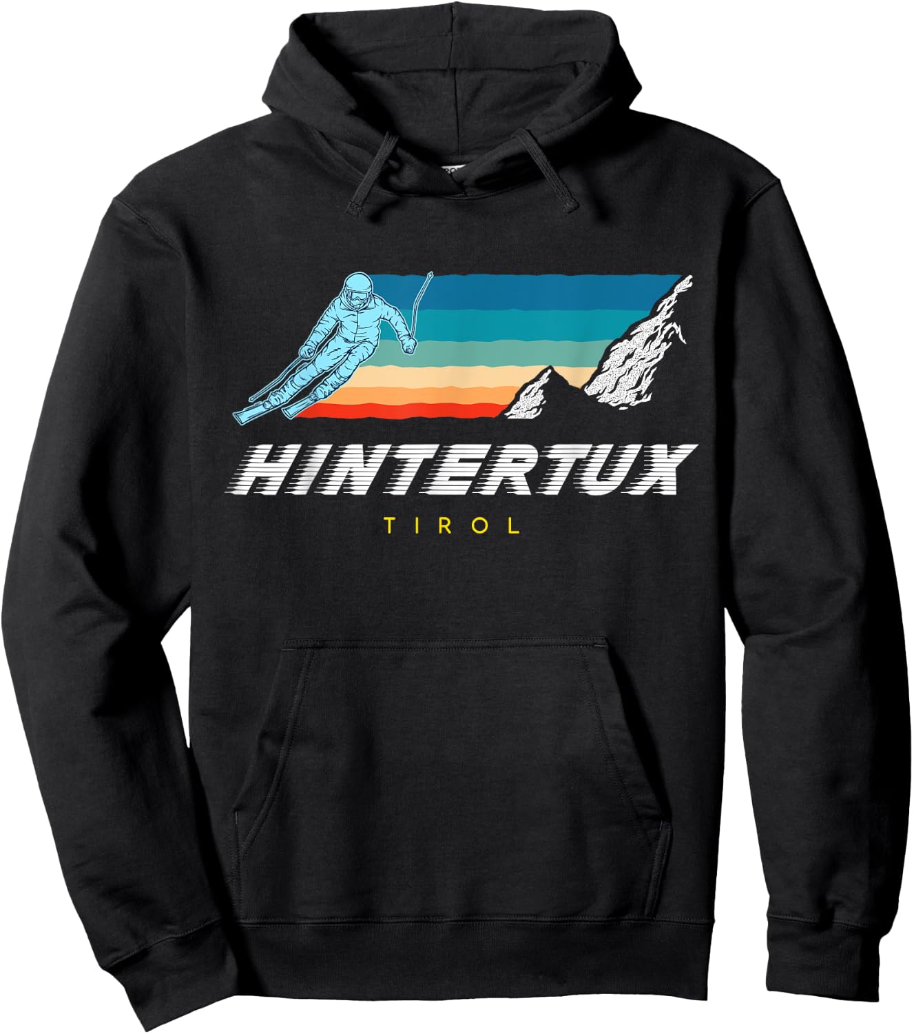 Hintertux Tyrol - Austria Retro 80s Ski Holidays Hoodie - Hoodie | Black