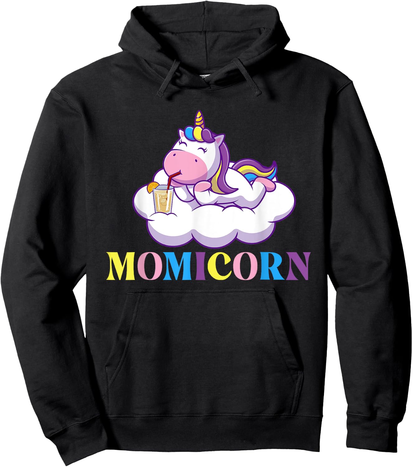 Momicorn - Rainbow Unicorn Mystical Creature Magical Hoodie - Hoodie | Black