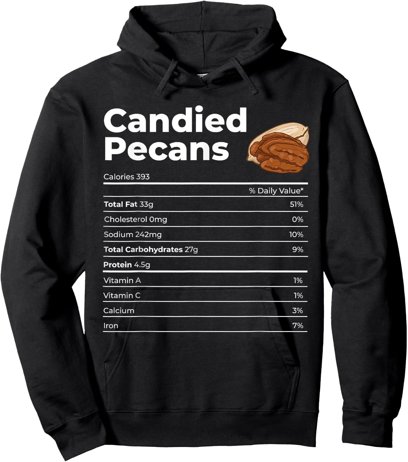 Nutrition Facts Candied Pecans Hoodie - Hoodie | Black