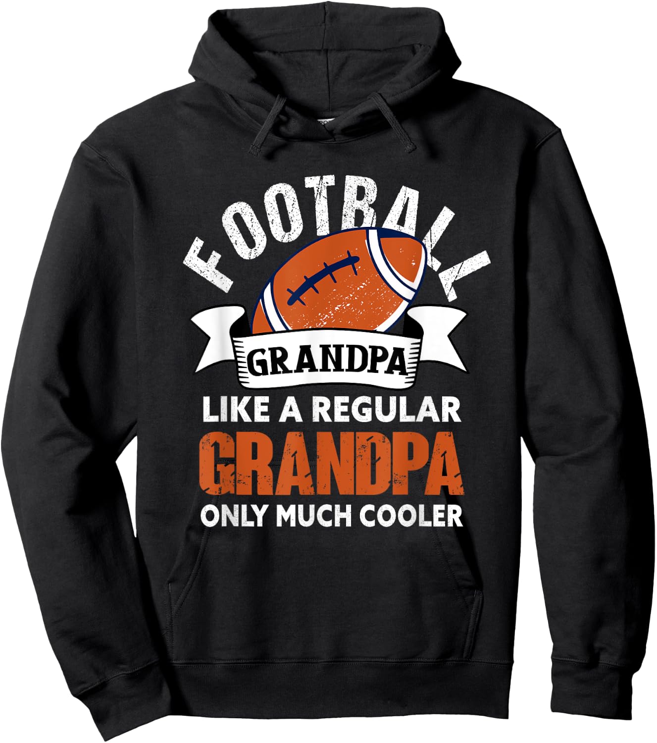 Football Grandpa - Funny Grandfather American Football Hoodie - Hoodie | Black