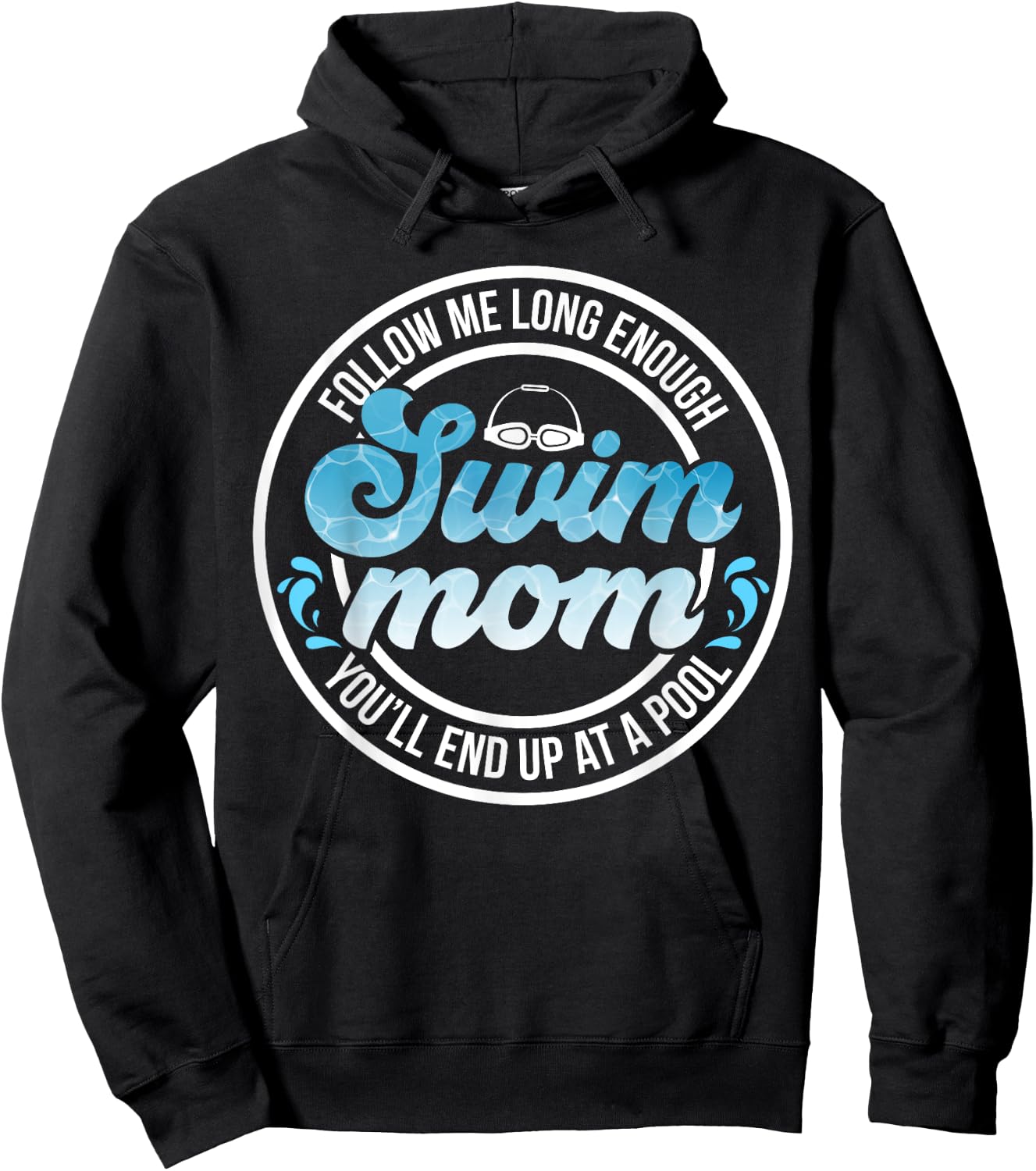 Swim Mom of A Swimmer Mother Funny Swimming Mom Swim Mama Hoodie - Hoodie | Black
