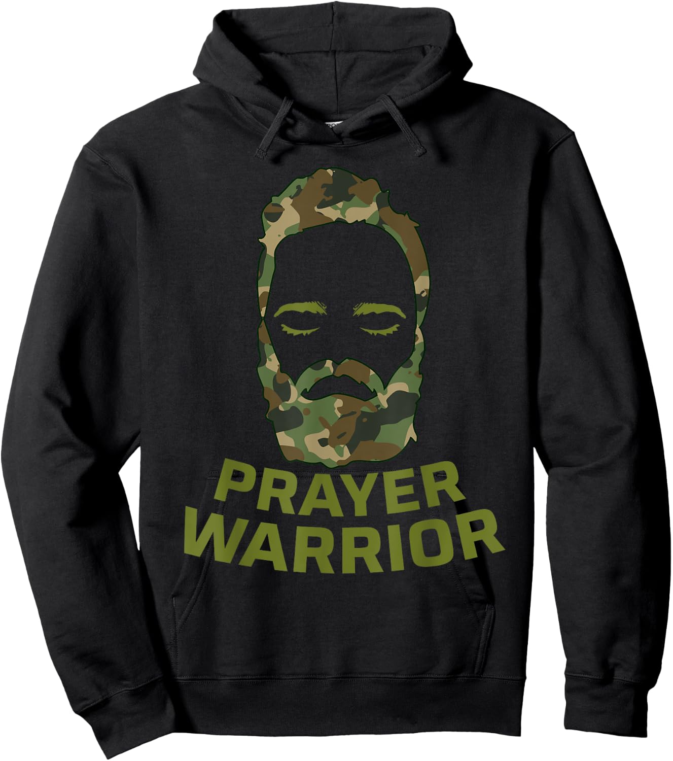 Prayer Warrior Men Camo God Jesus Hoodie - Hoodie | Black