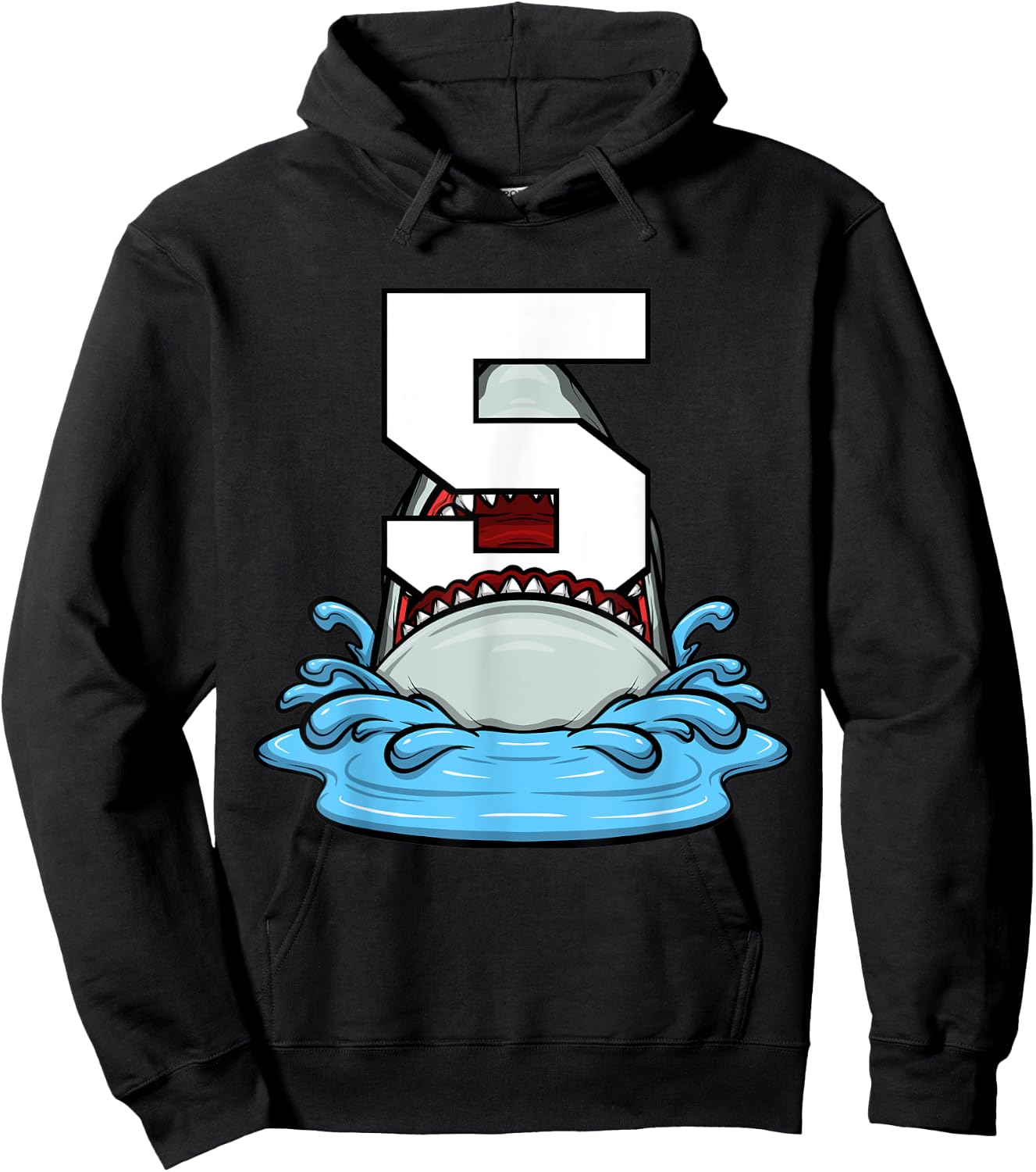 Sea Animals Birthday Kids Shark 5th Birthday Kids Boy Hoodie - Hoodie | Black