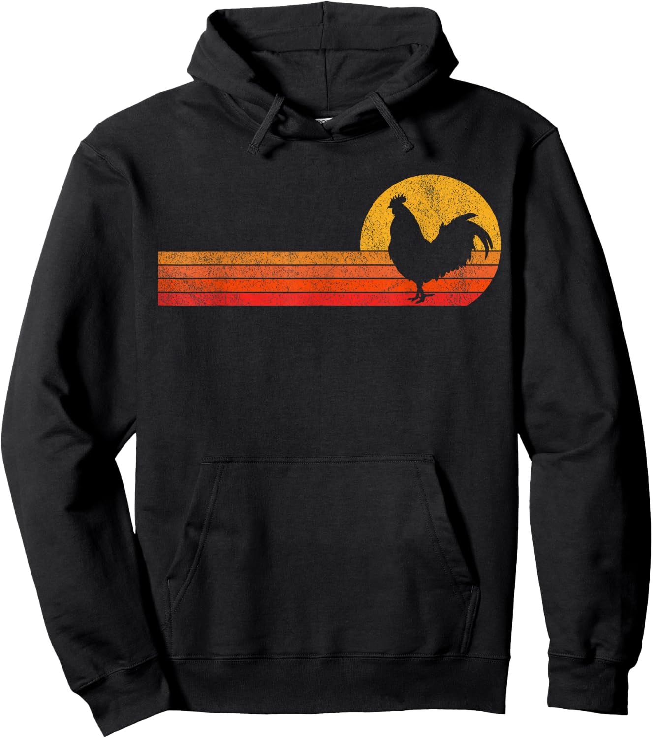 Funny Rooster Lover Retro Rooster Vintage Black Small Hoodie - Hoodie | Black