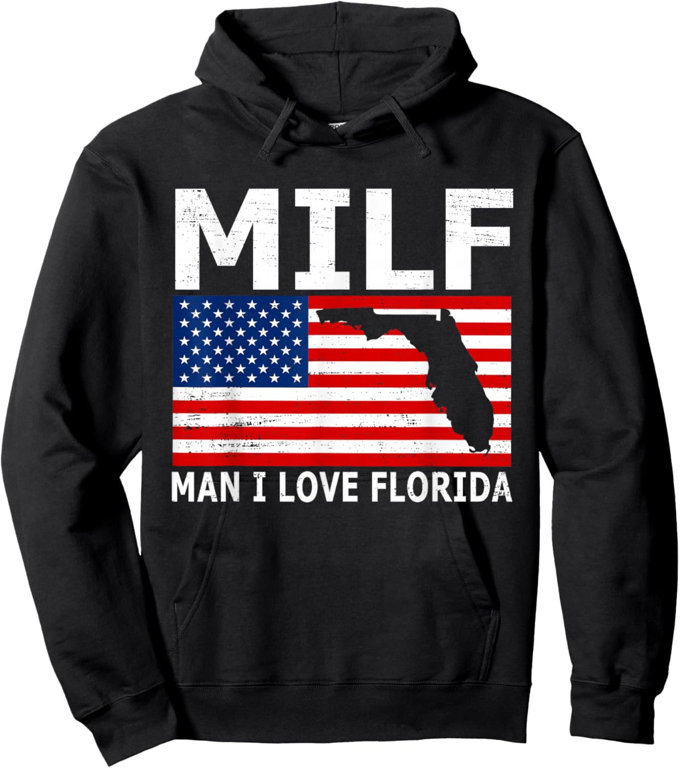 Man I Love Florida Vintage State USA Flag Hoodie - Hoodie | Black
