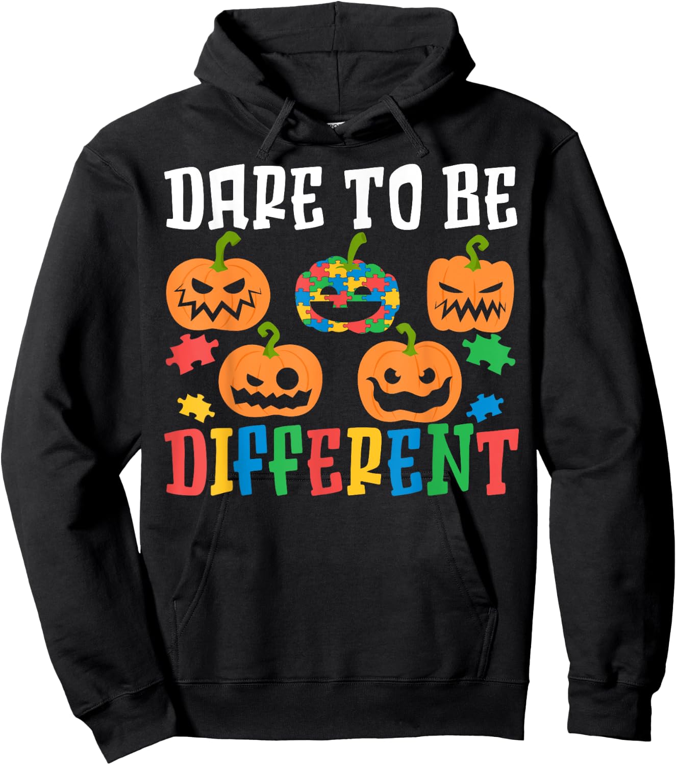 Autism Halloween Puzzle Trick Or Treat Autism Awareness Hoodie - Hoodie | Black