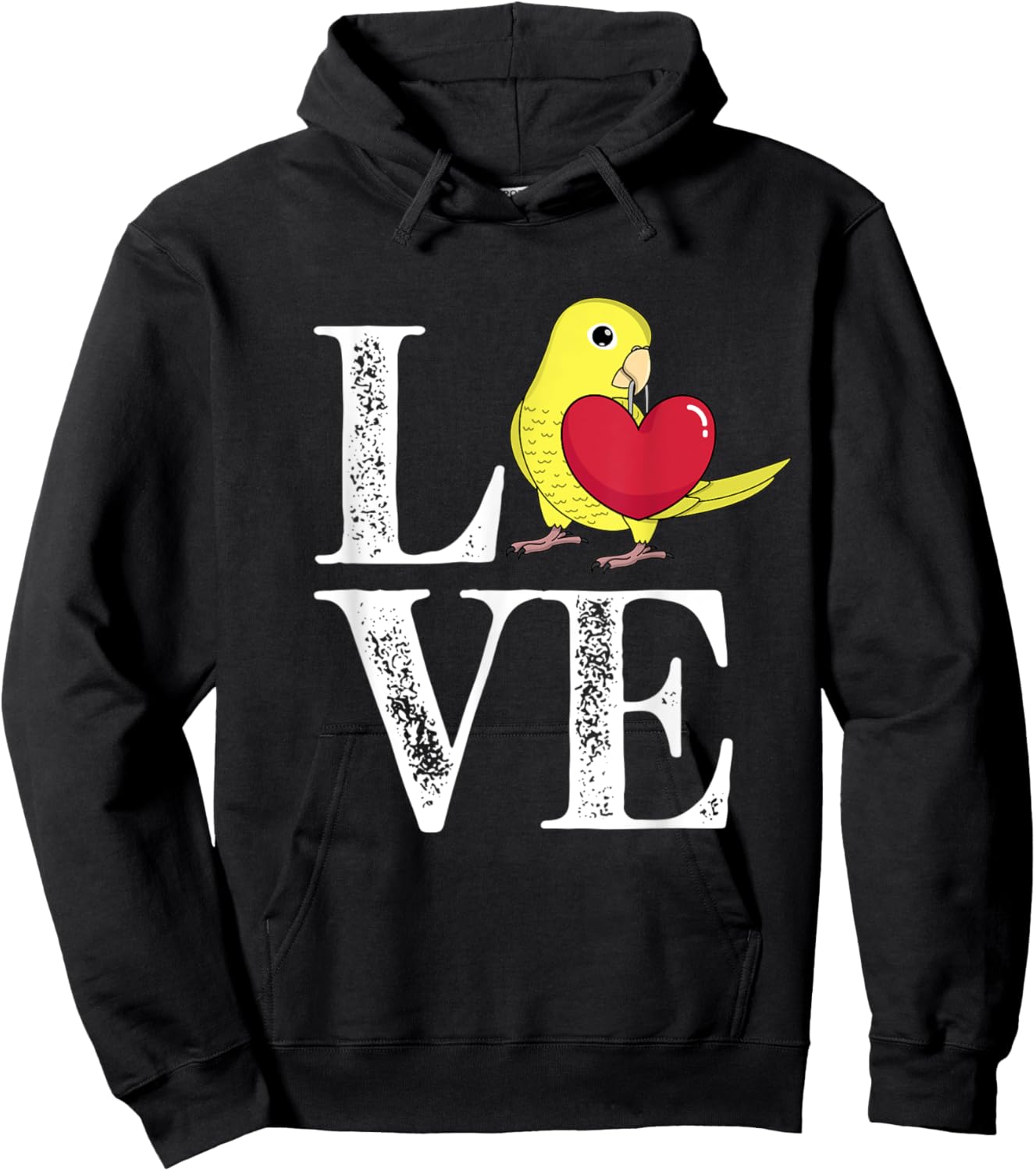 Love Parrot I Yellow Parrotlet Hoodie - Hoodie | Black