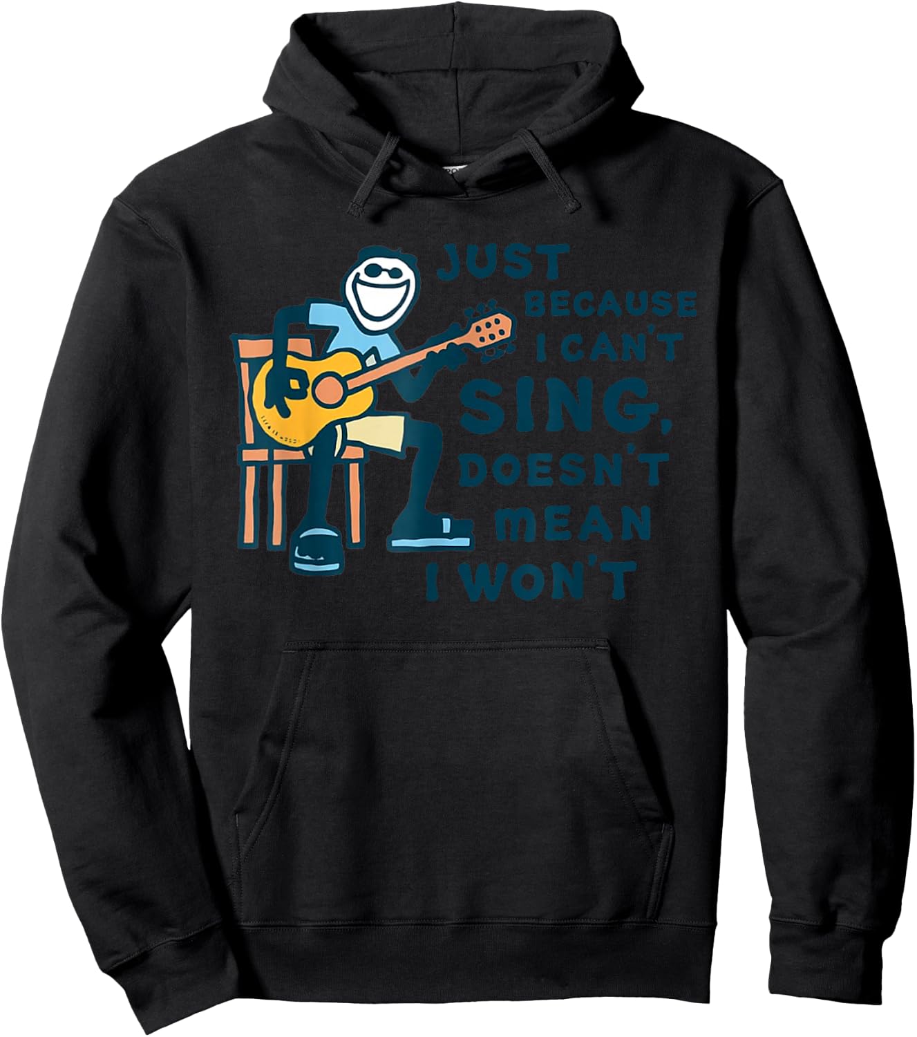 Guitar Lover Just Because I Can't Sing Hoodie - Hoodie | Black