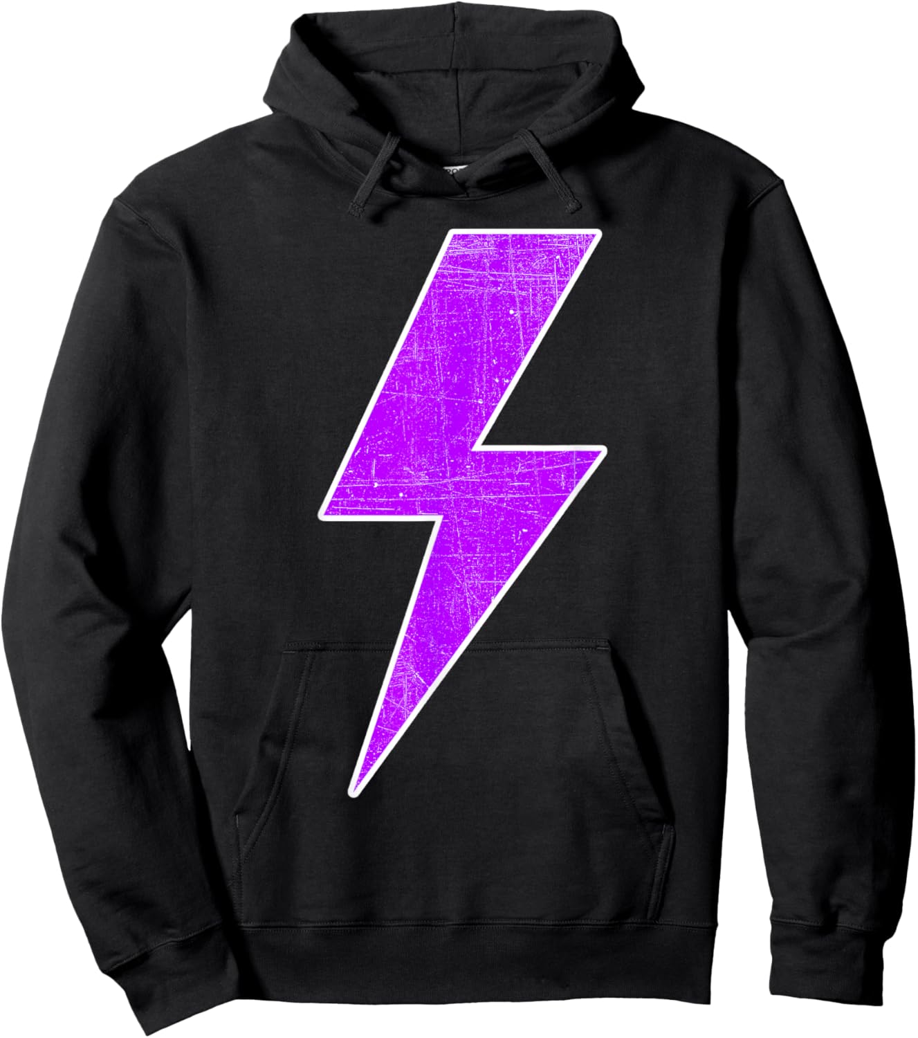 Bolt Lightning Purple White Design Team Sports Hoodie - Hoodie | Black
