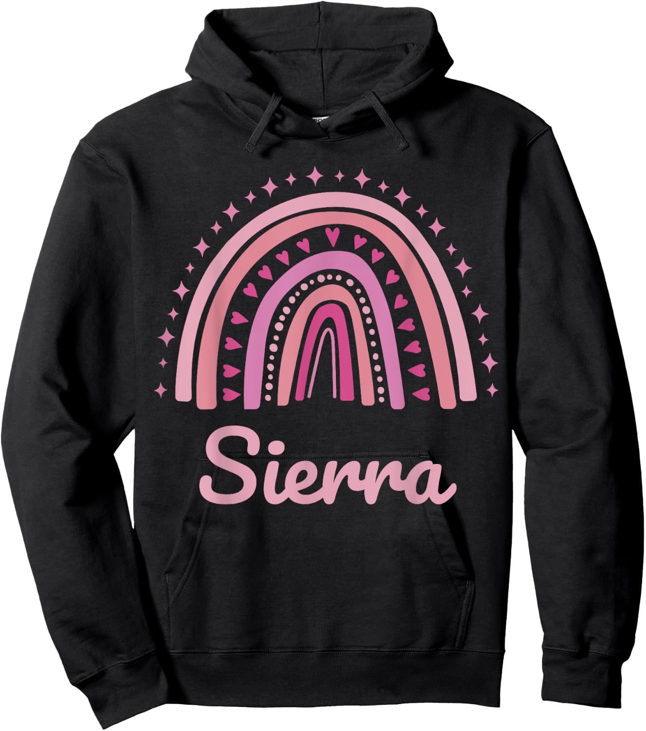 Sierra Name Personalized Funny Women Pink Rainbow Sierra Hoodie - Hoodie | Black