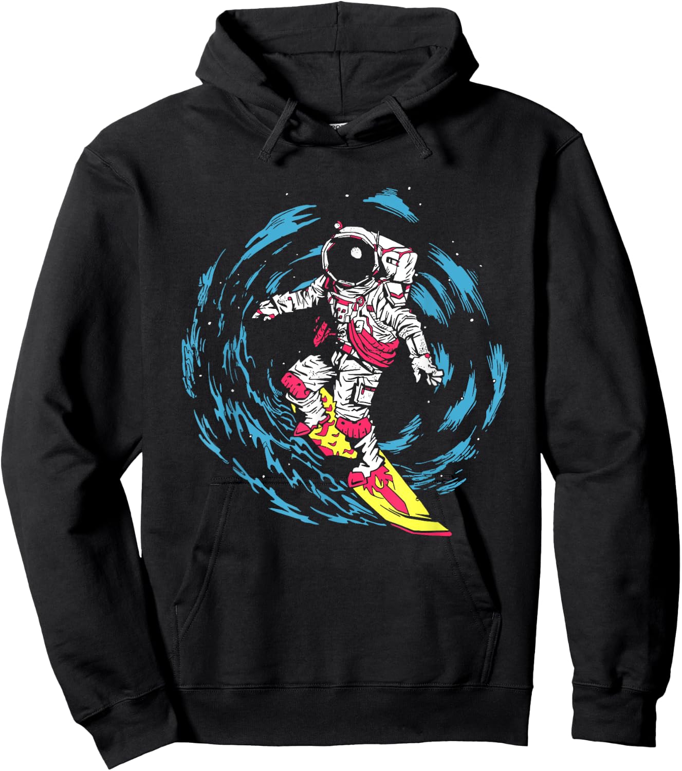 Space Astronaut Surf Through Black Hole Hoodie - Hoodie | Black